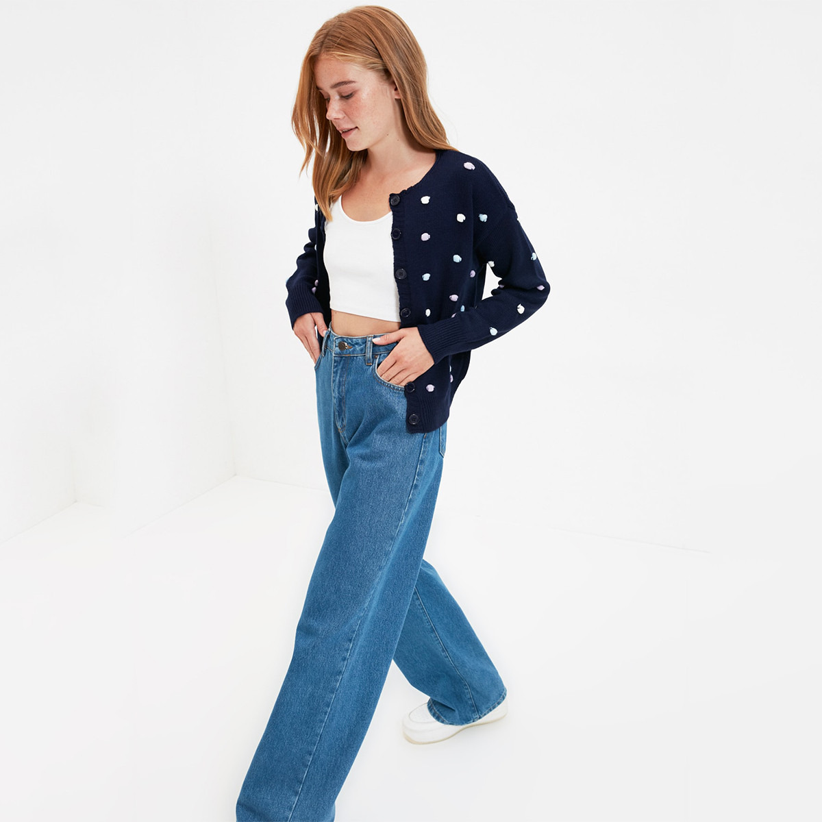 Trendyol Women Pom Pom Button Closure Cardigan-women-winterwear-cardigansandjumpers-cardigans-image-5