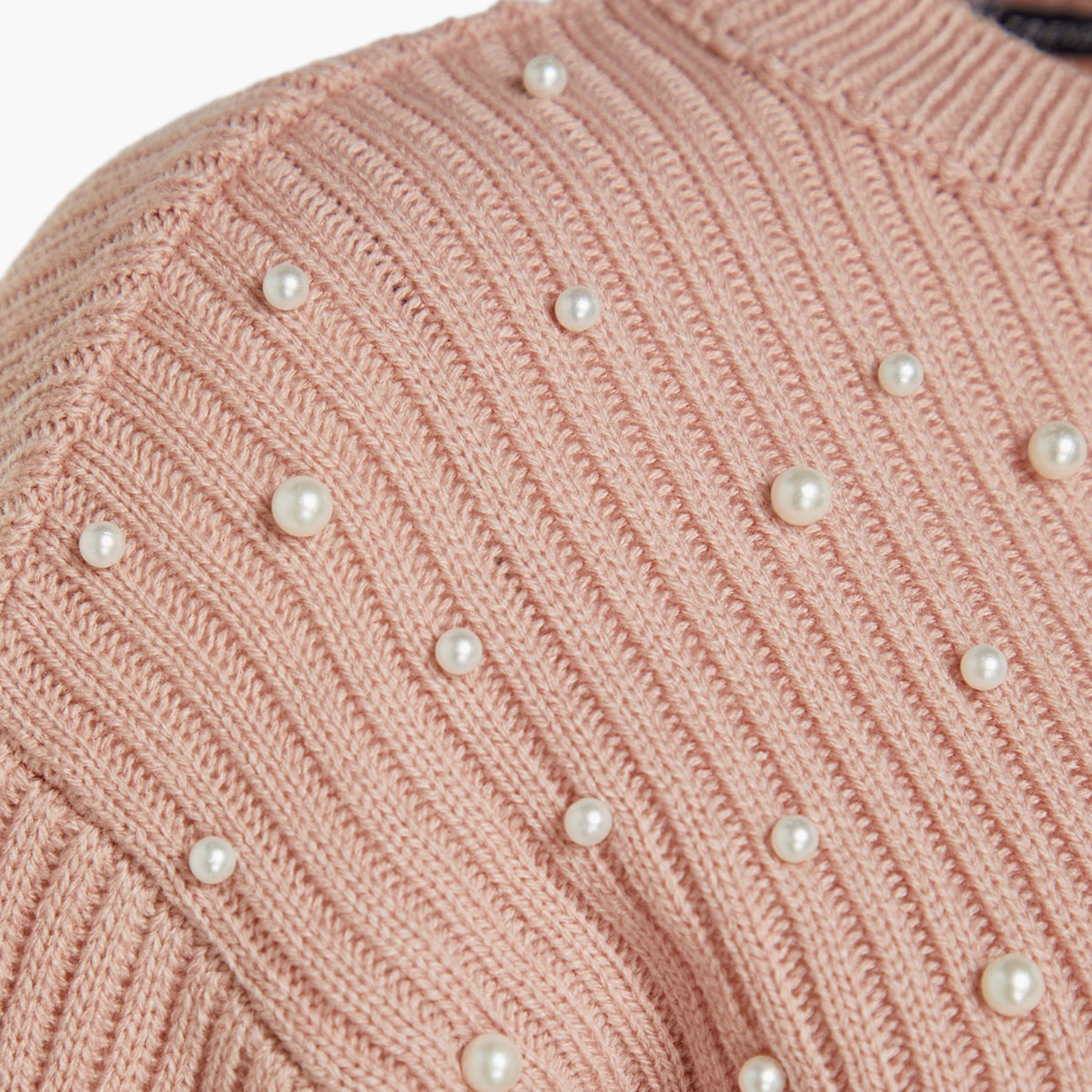 بلوفر حريمي وردي بتفاصيل اللؤلؤ من ترينديول ميلا-women-winterwear-cardigansandjumpers-jumpers-image-6