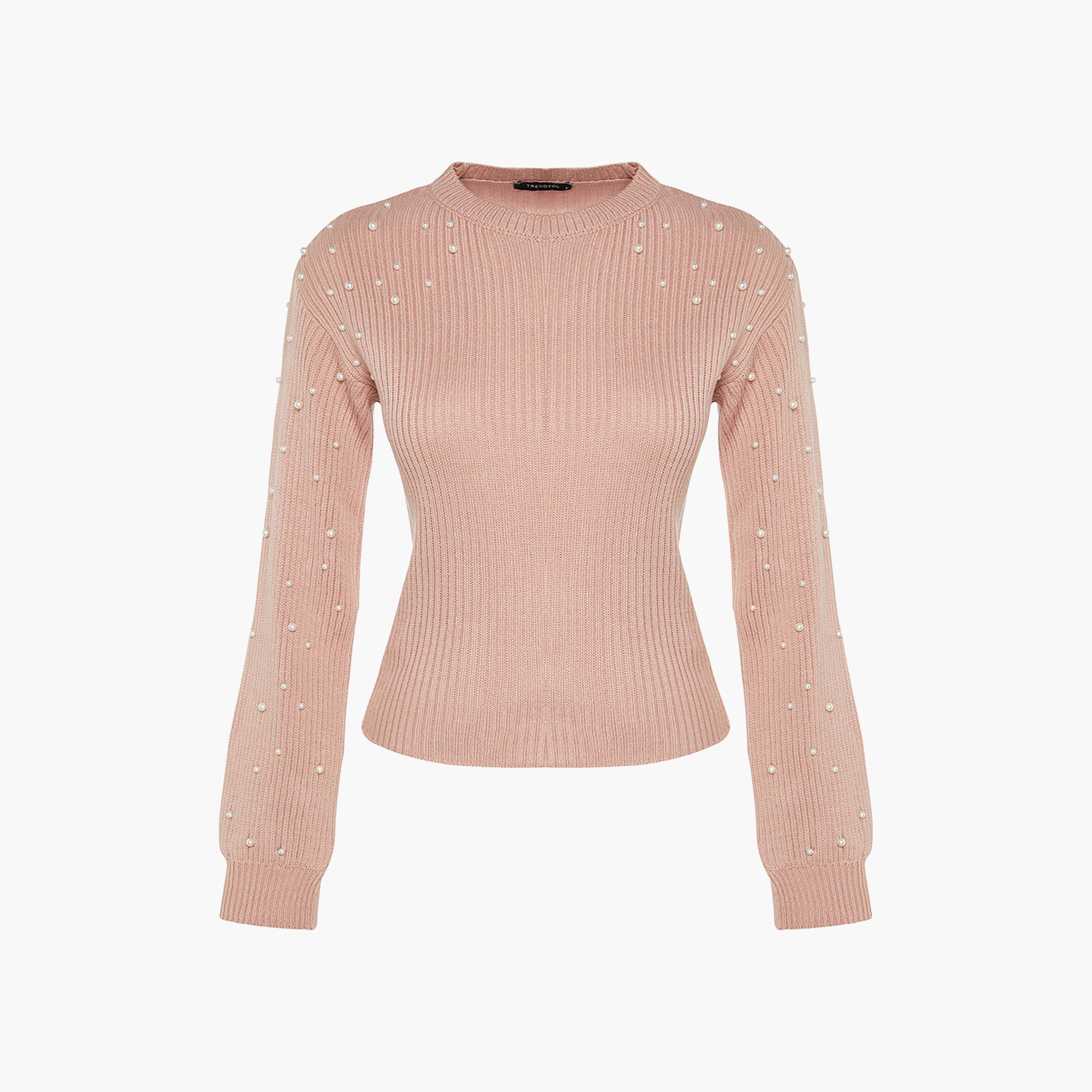 بلوفر حريمي وردي بتفاصيل اللؤلؤ من ترينديول ميلا-women-winterwear-cardigansandjumpers-jumpers-image-7