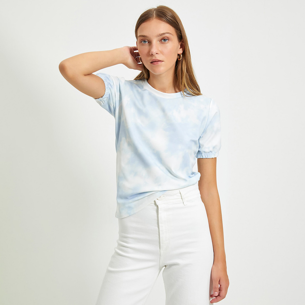Trendyol Women Tie and Dye Short Sleeves T-Shirt-women-clothing-tshirts-image-12