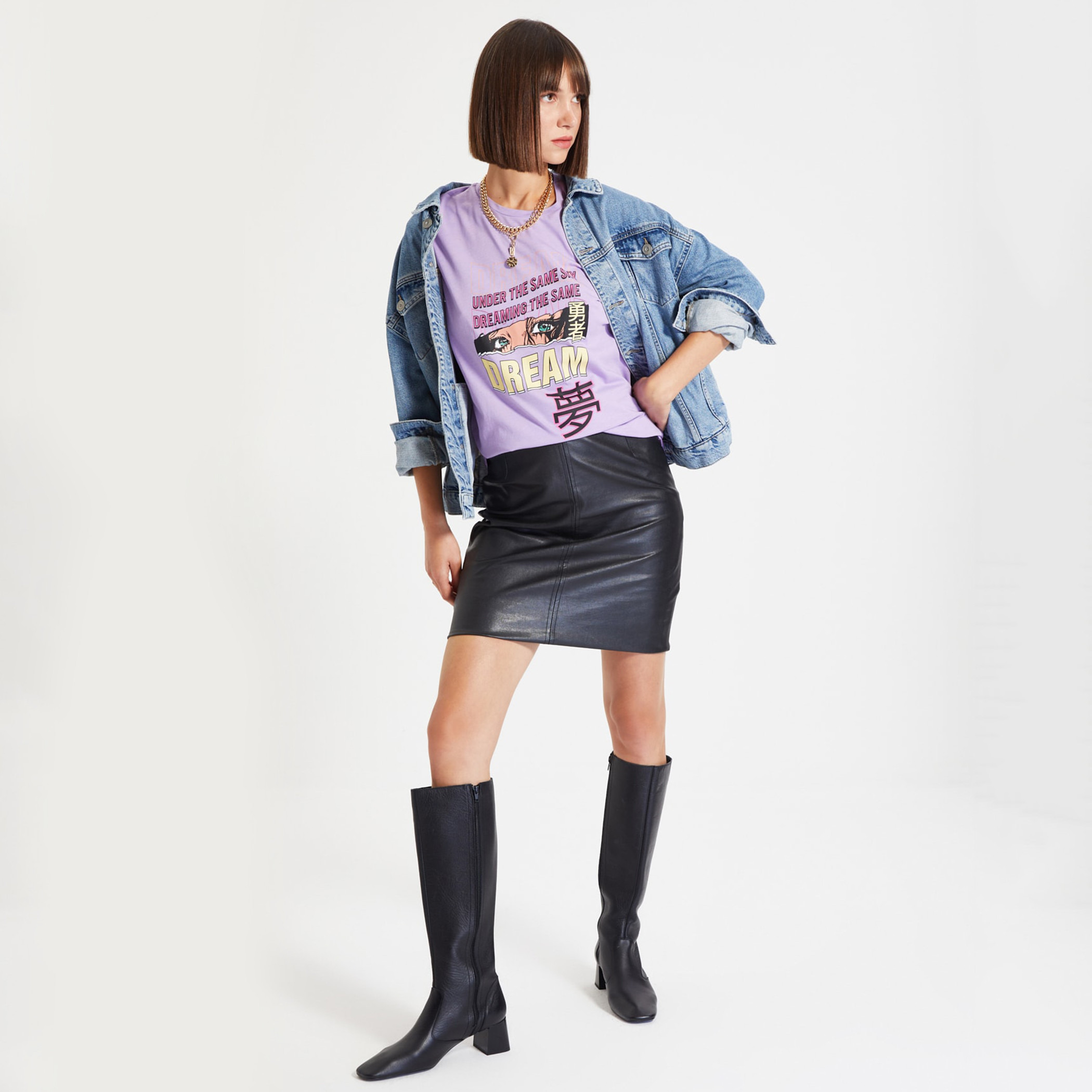 Trendyol Women Printed Crew Neck T-Shirt-women-clothing-tshirts-image-4