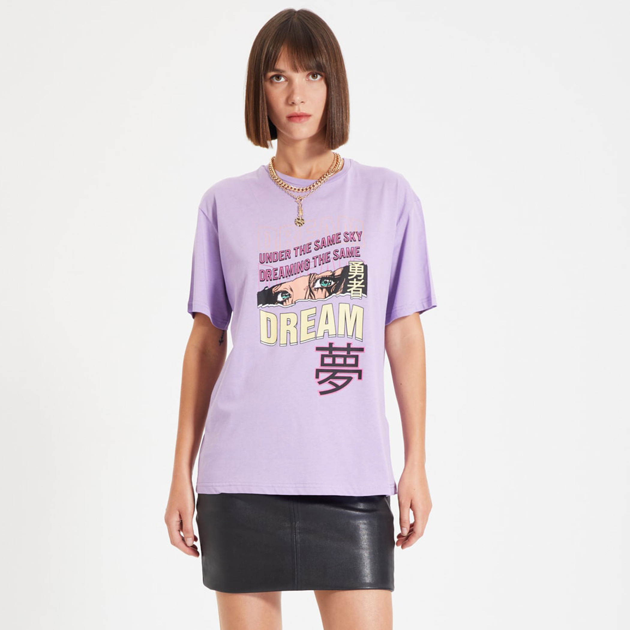 Trendyol Women Printed Crew Neck T-Shirt-women-clothing-tshirts-image-5