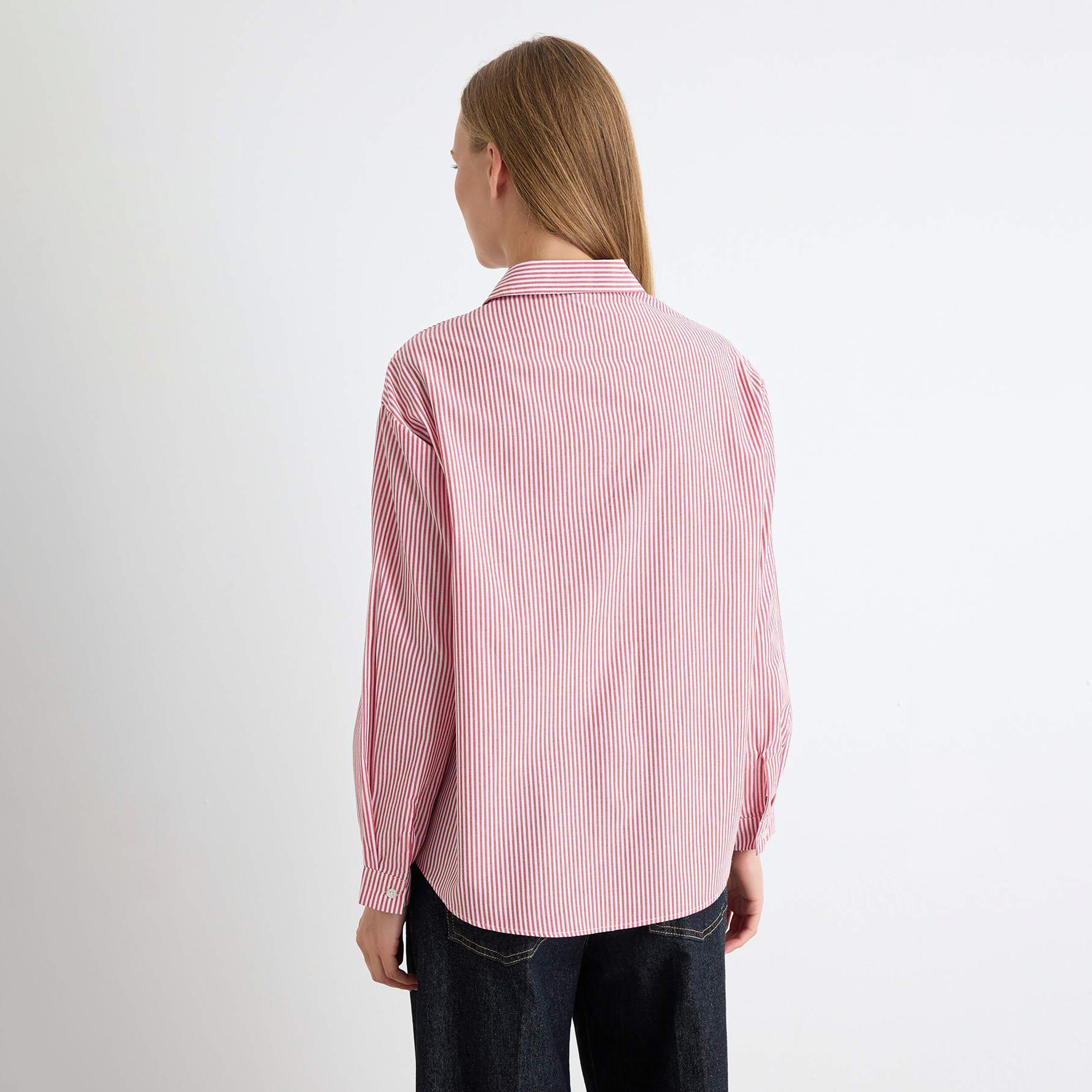 Trendyolmilla Striped Collared Women's Shirt-women-clothing-shirtsandblouses-shirts-image-3