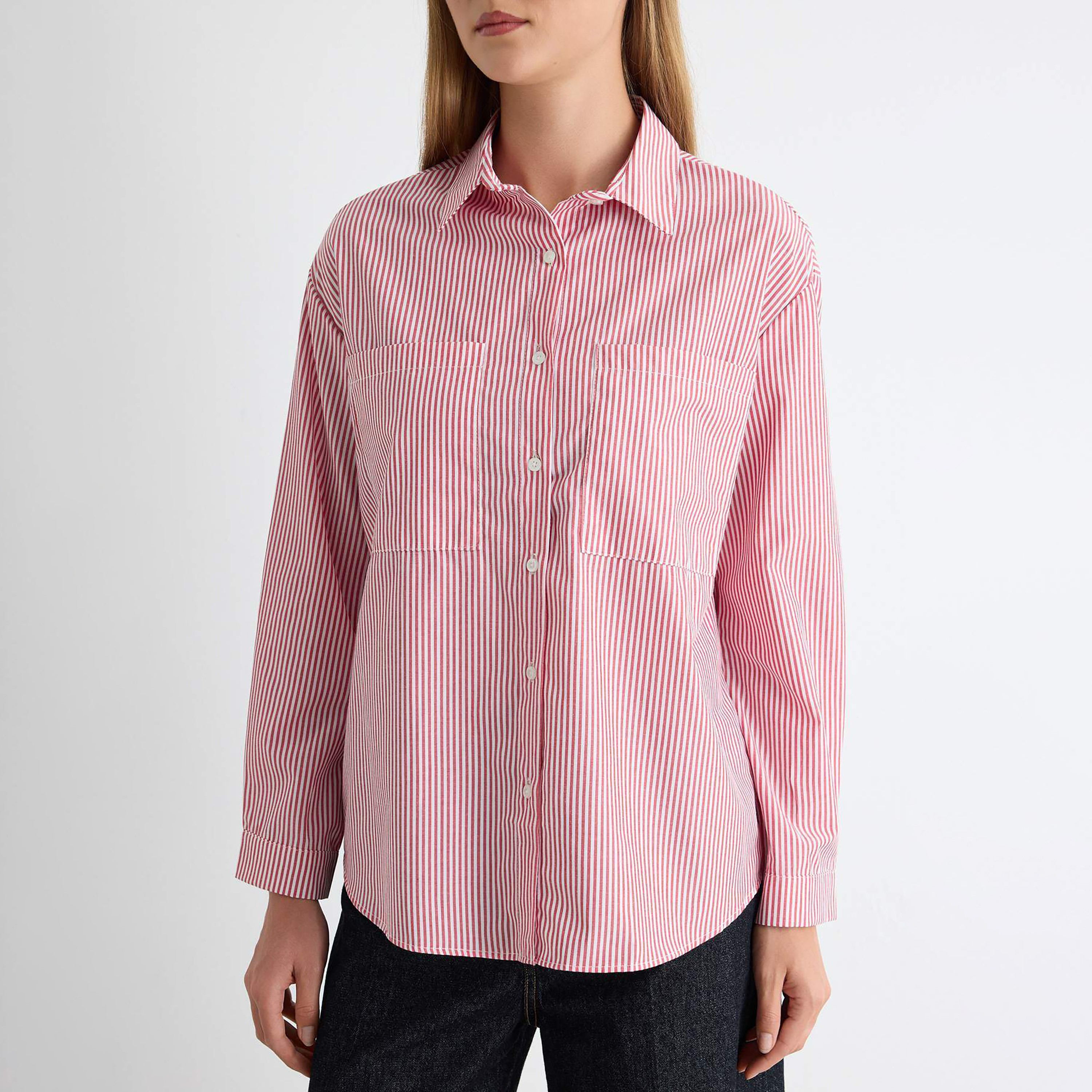 Trendyolmilla Striped Collared Women's Shirt-women-clothing-shirtsandblouses-shirts-image-6
