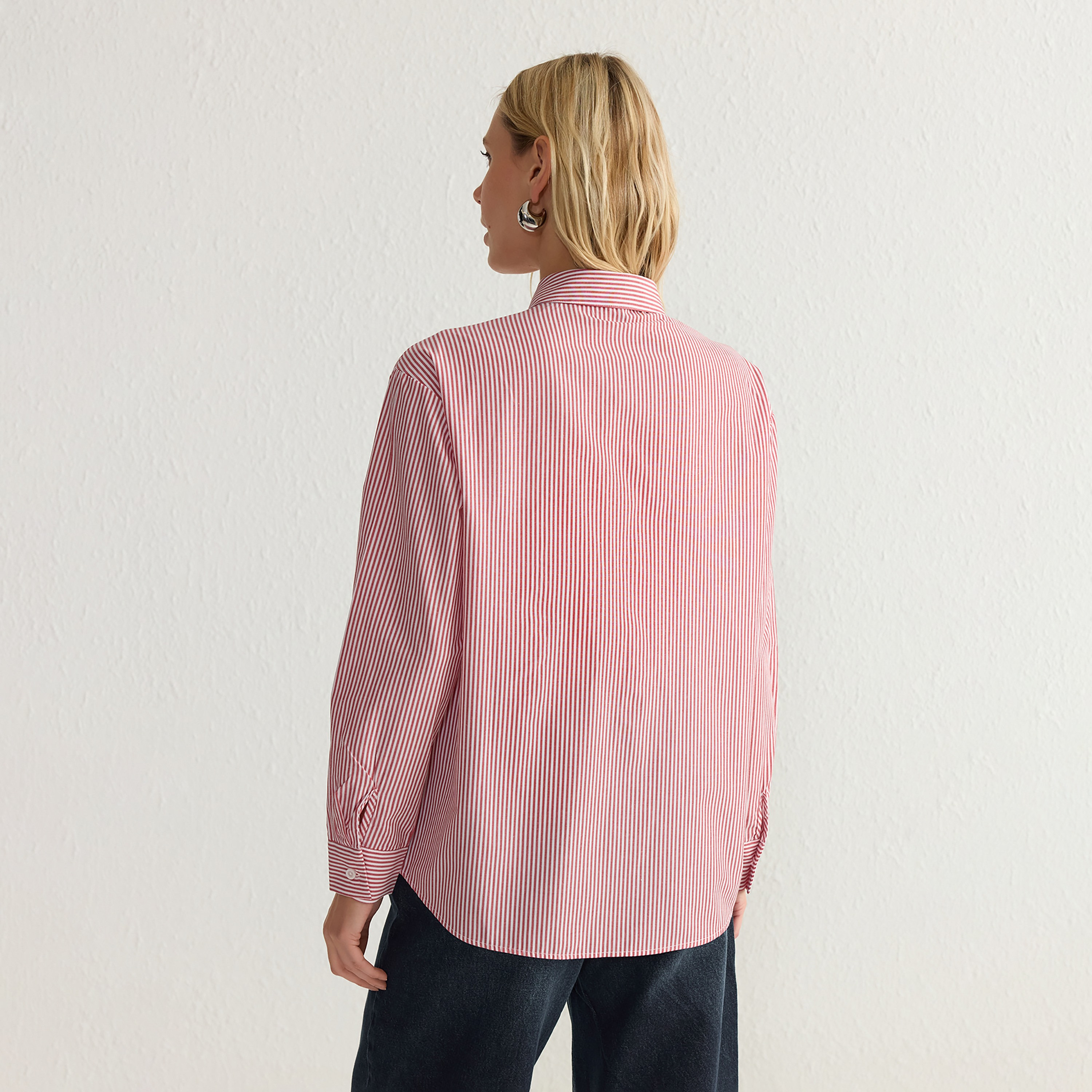 Trendyolmilla Striped Collared Women's Shirt-women-clothing-shirtsandblouses-shirts-image-7