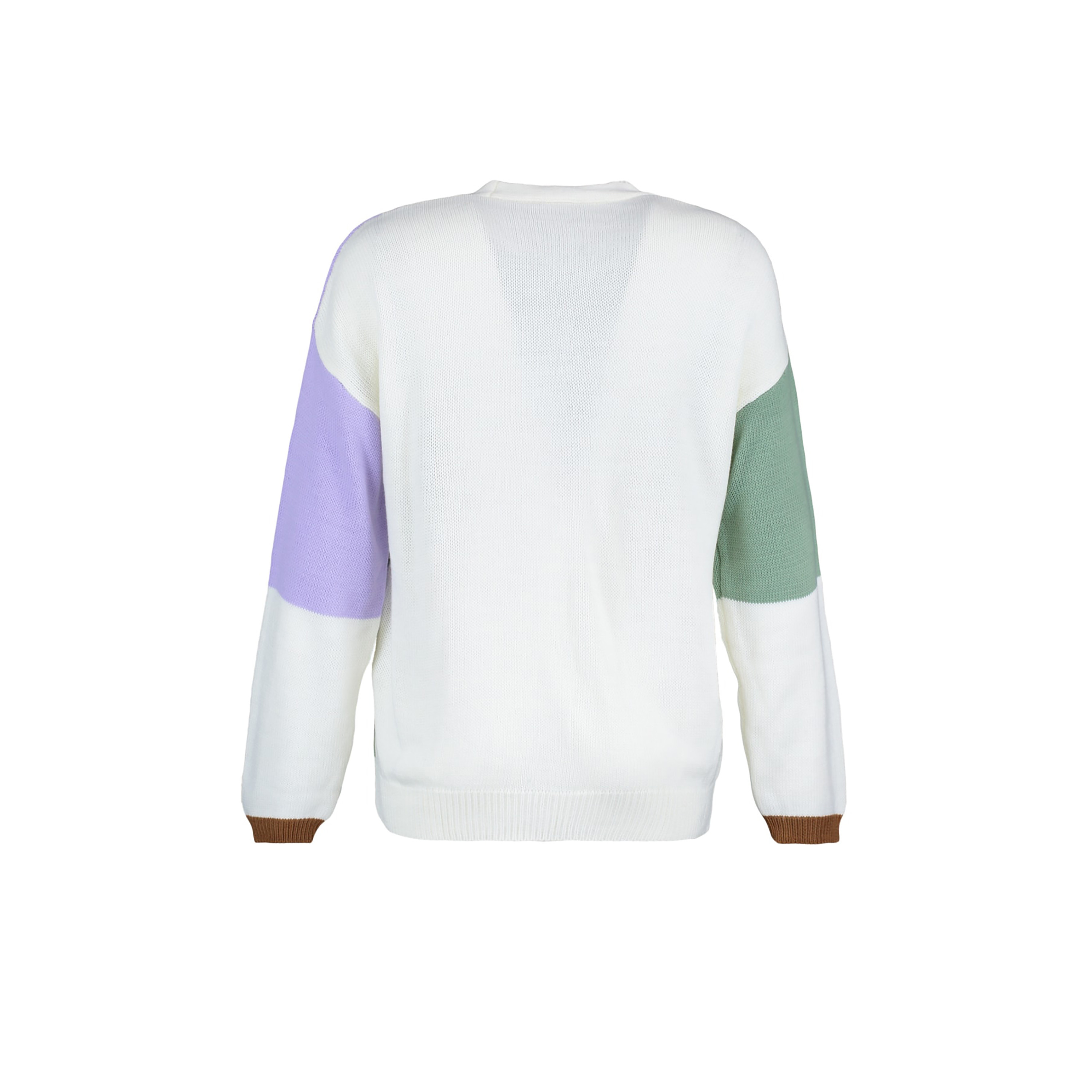 Trendyol Women Colour Blocked V-Neck Cardigan with Button Closure-women-winterwear-cardigansandjumpers-cardigans-image-6