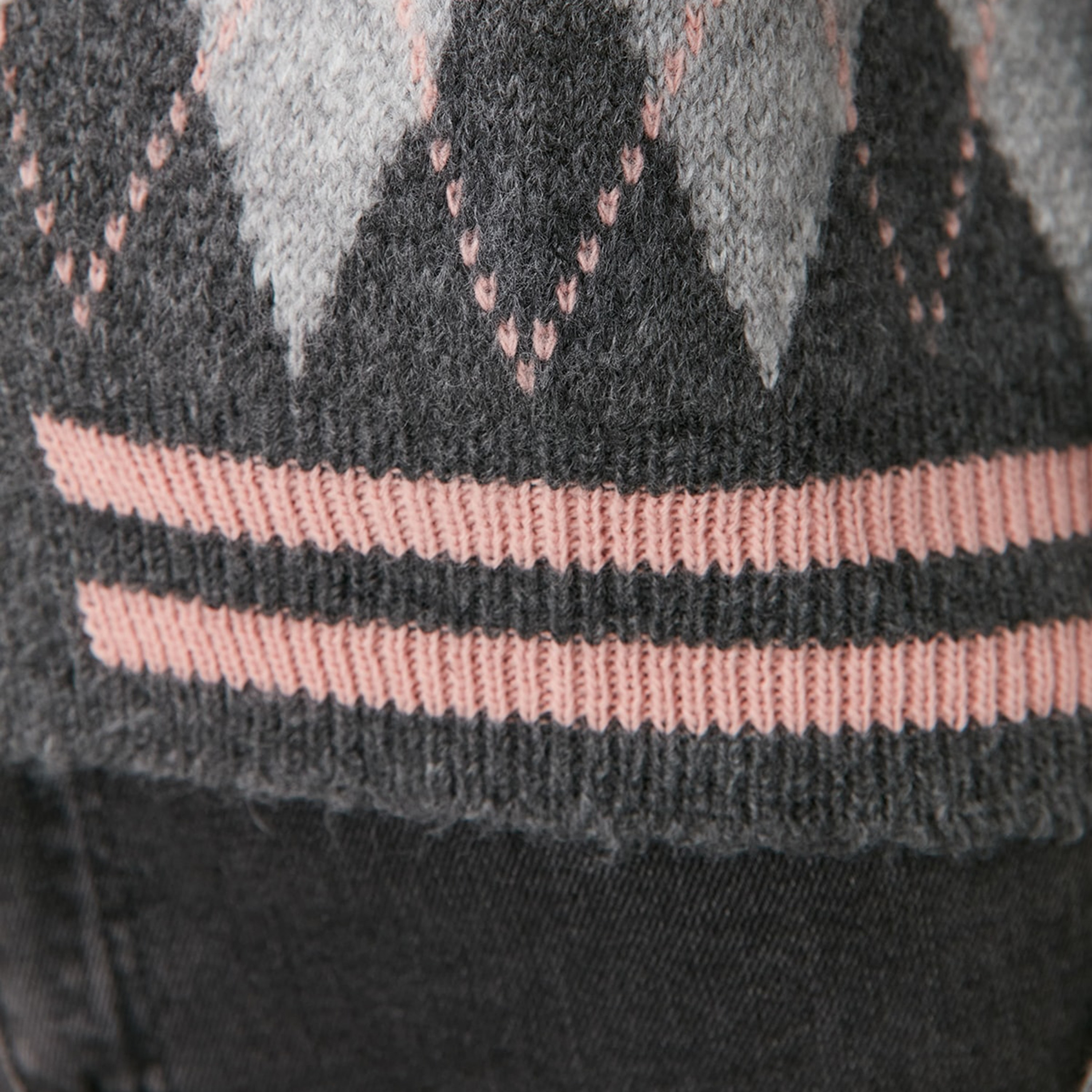 كارديجان حريمي رمادي بنقشة أرجايل وأكمام مسدلة من تريندyolميلا-women-winterwear-cardigansandjumpers-cardigans-image-7