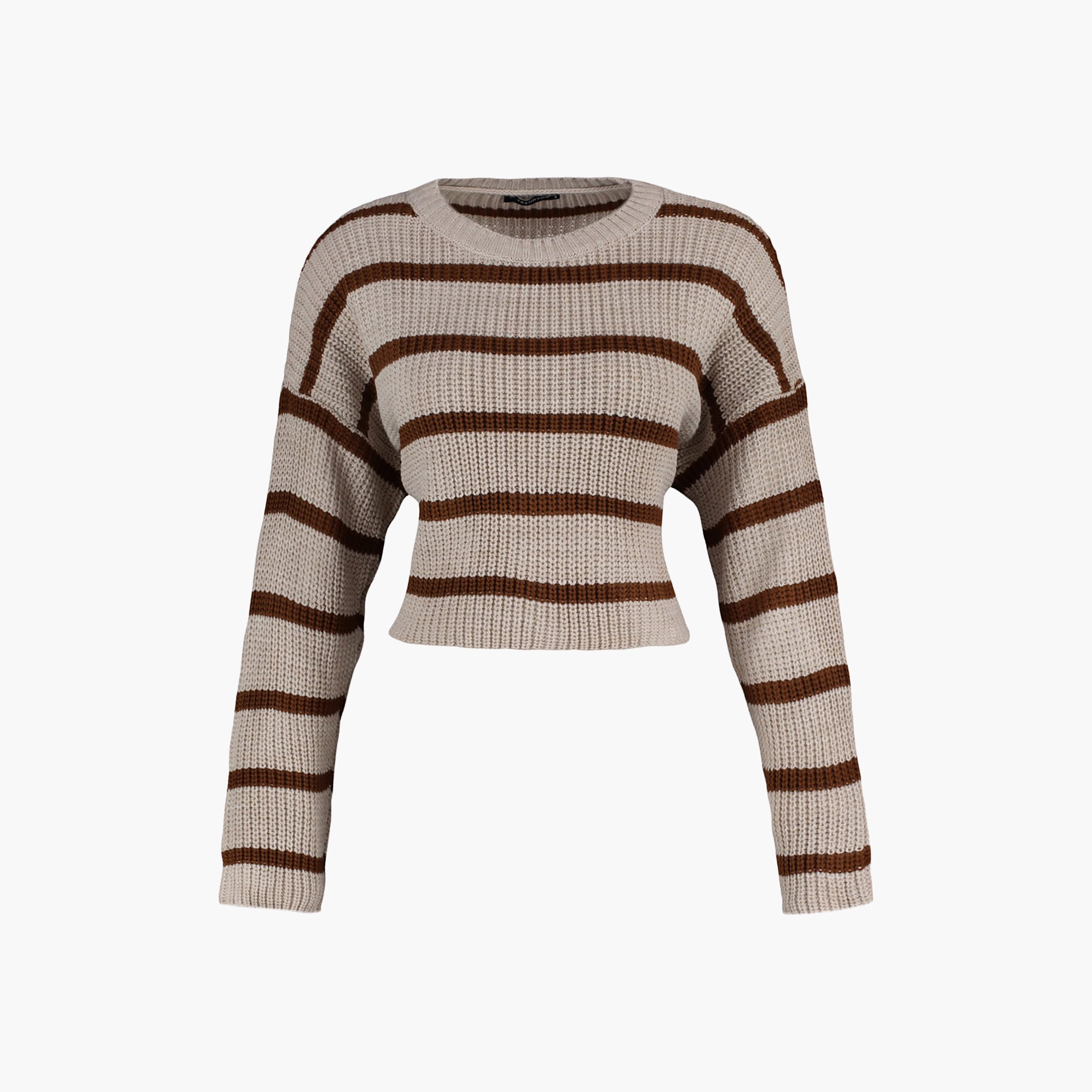 بلوفر حريمي مخطط بأكمام مسدلة من تريندyول ميلا-women-winterwear-cardigansandjumpers-jumpers-image-7