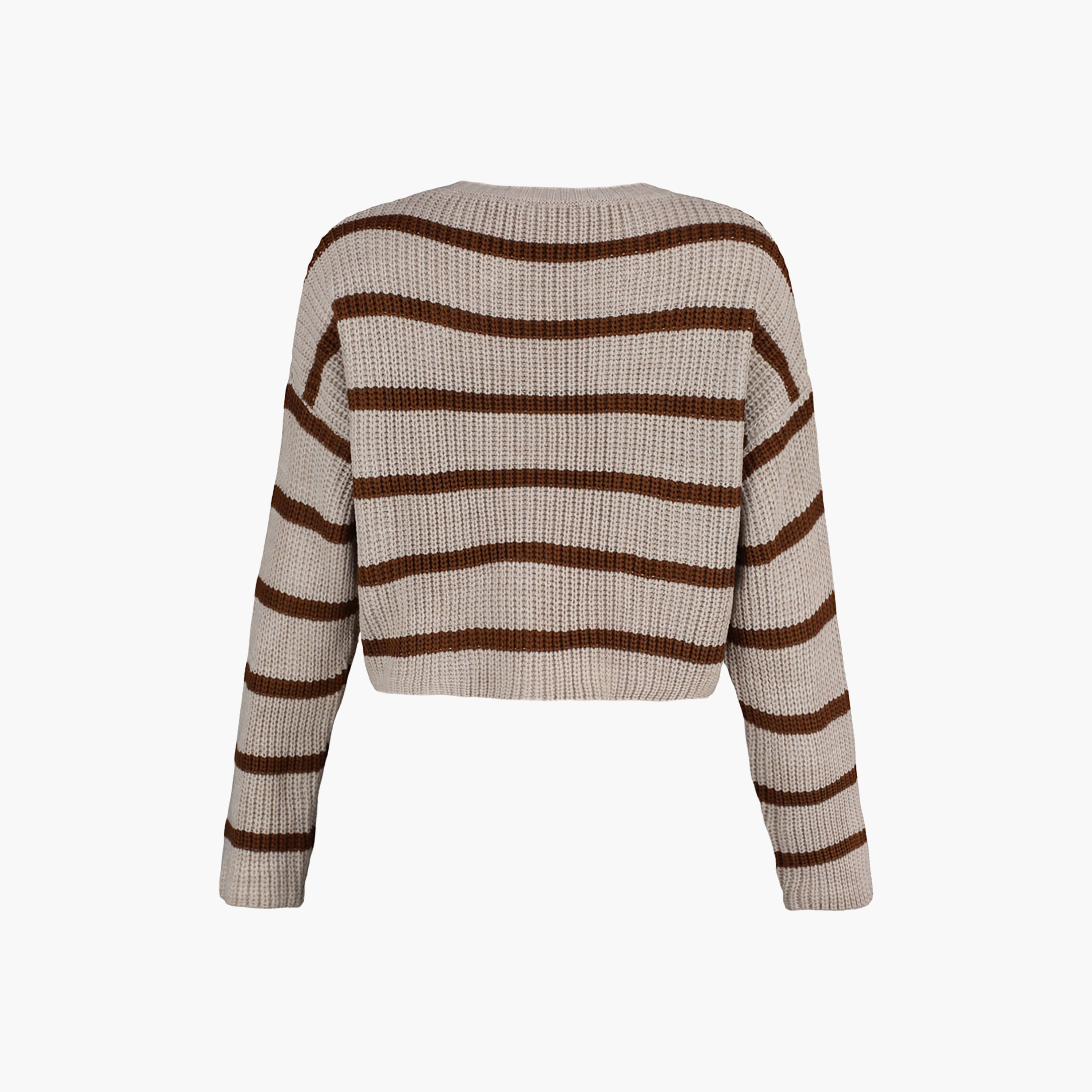 بلوفر حريمي مخطط بأكمام مسدلة من تريندyول ميلا-women-winterwear-cardigansandjumpers-jumpers-image-8