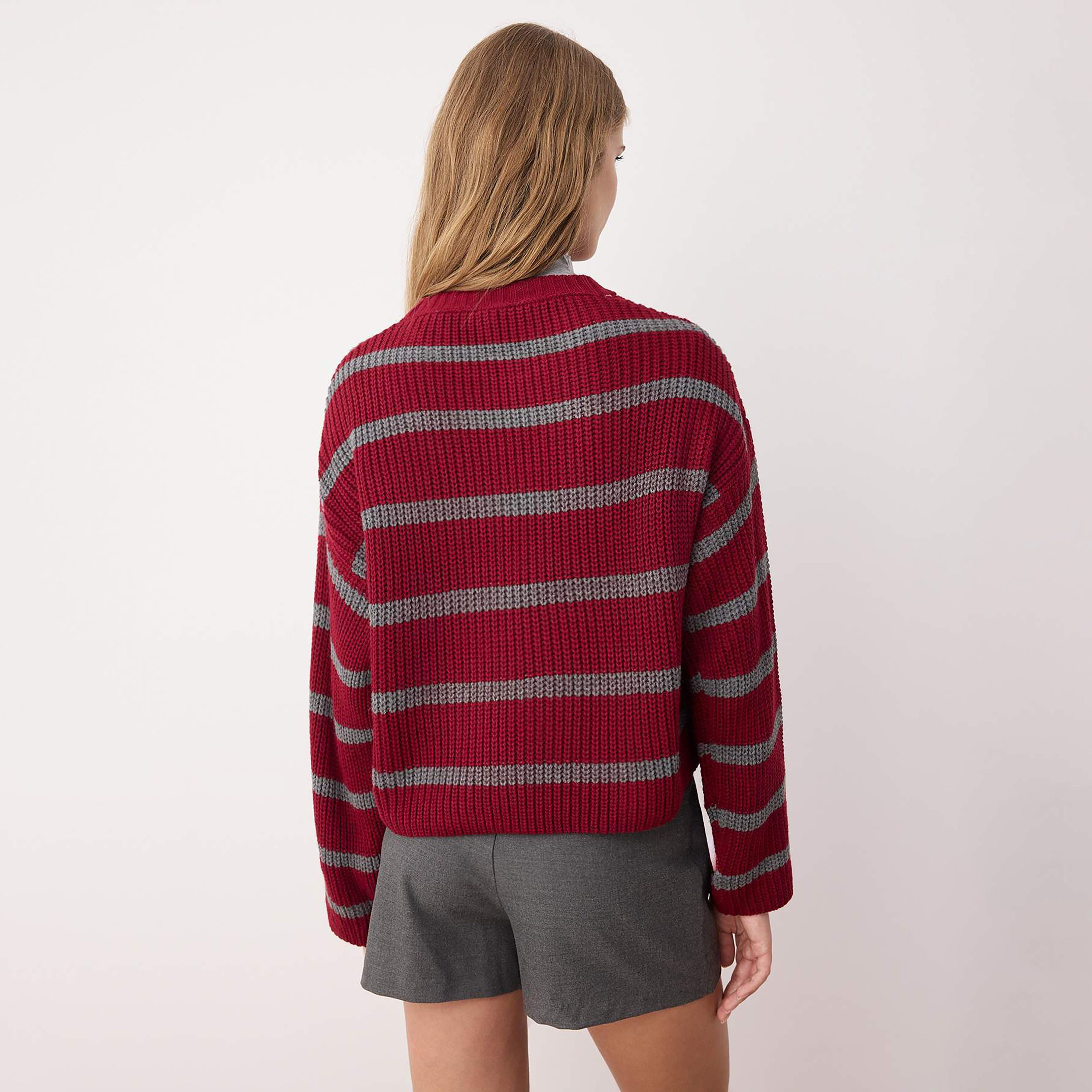 بلوفر حريمي مخطط بأكمام مسدلة من تريندyول ميلا-women-winterwear-cardigansandjumpers-jumpers-image-3