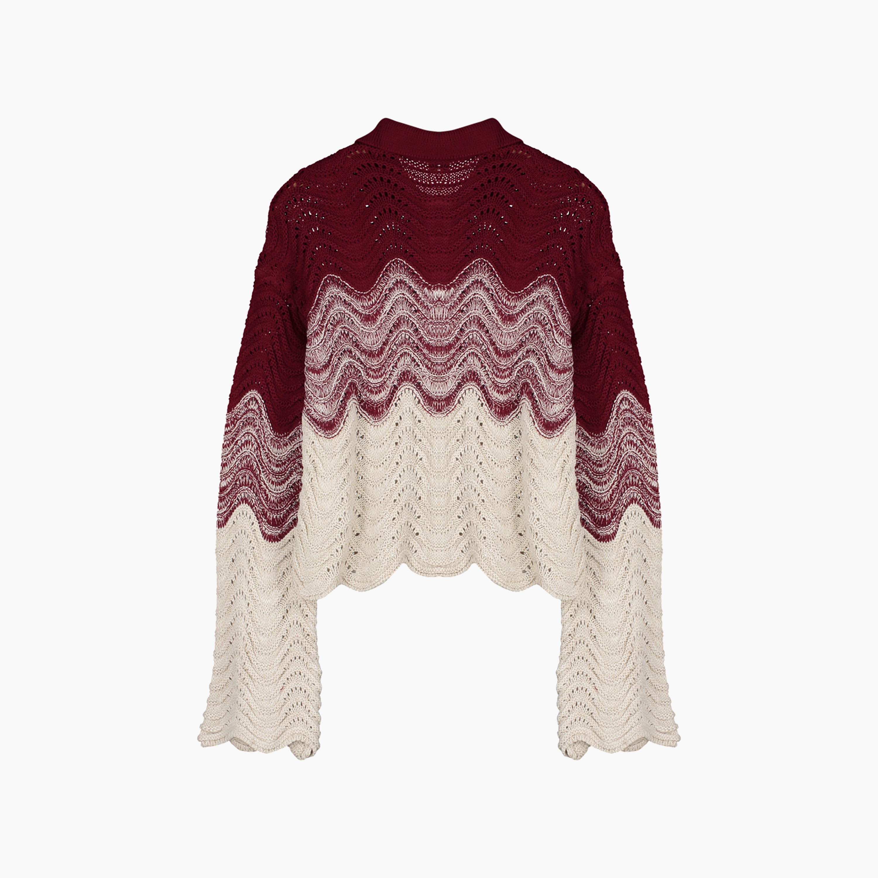 Trendyolmilla Multicolour Wavy Knit Collared Dropped Sleeves Women's Sweater-women-winterwear-cardigansandjumpers-jumpers-image-8