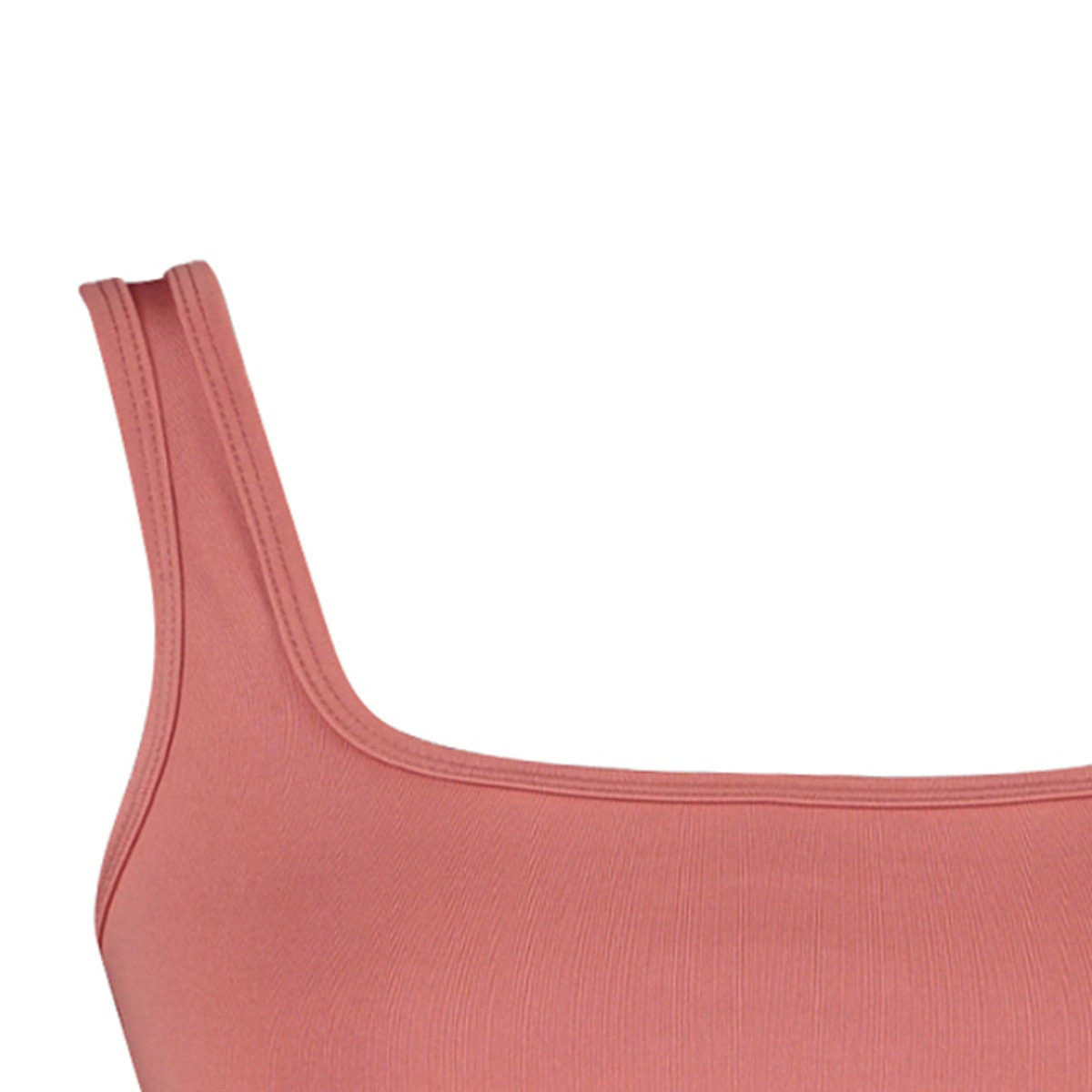حمالة صدر رياضية نسائية برقبة مربعة مع وردية اللون سادة من ترينديول-women-clothing-sportswearandactivewear-sportsbras-image-7
