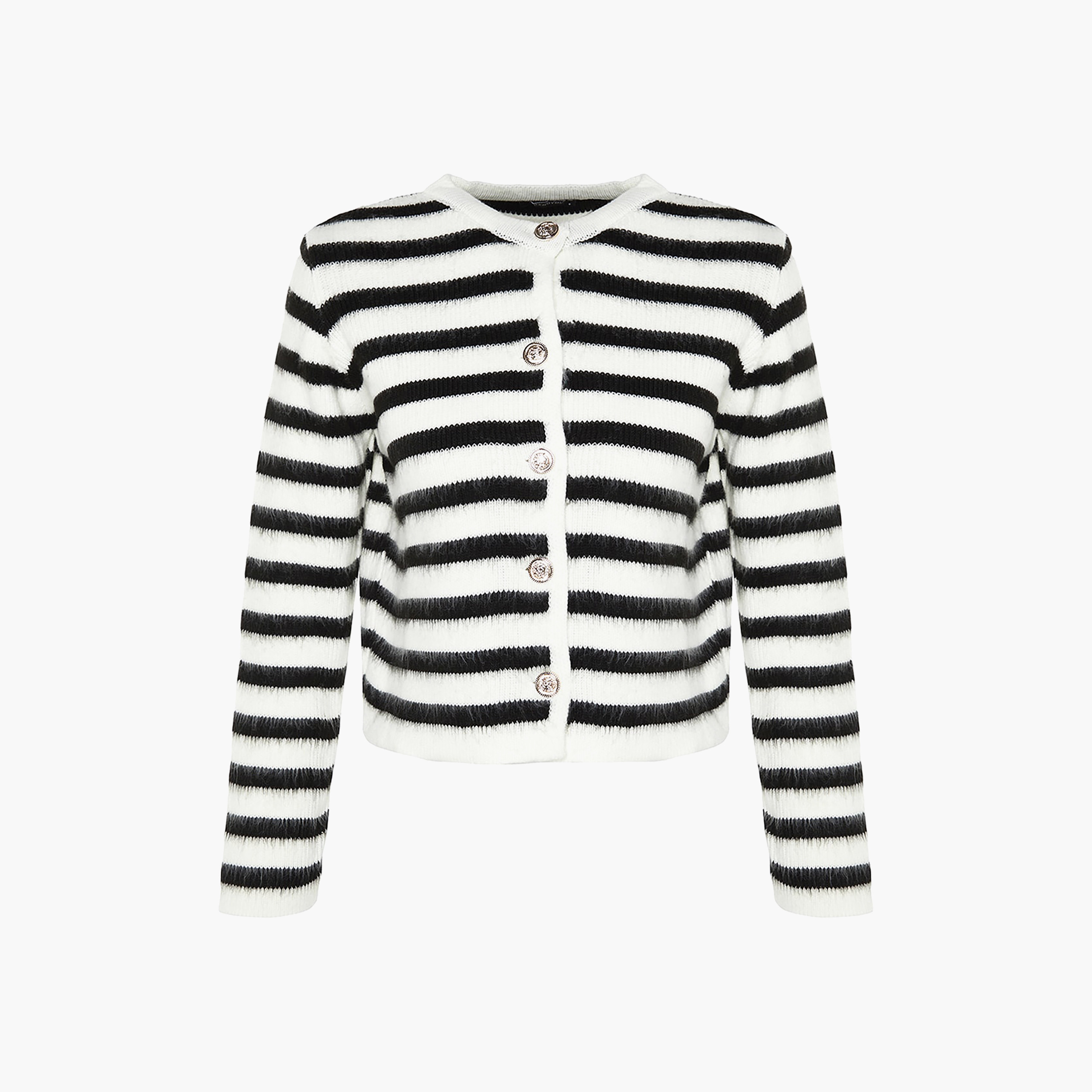 كارديجان حريمي مخطط باللون الأبيض من تريندyol ميلا-women-winterwear-cardigansandjumpers-cardigans-image-7