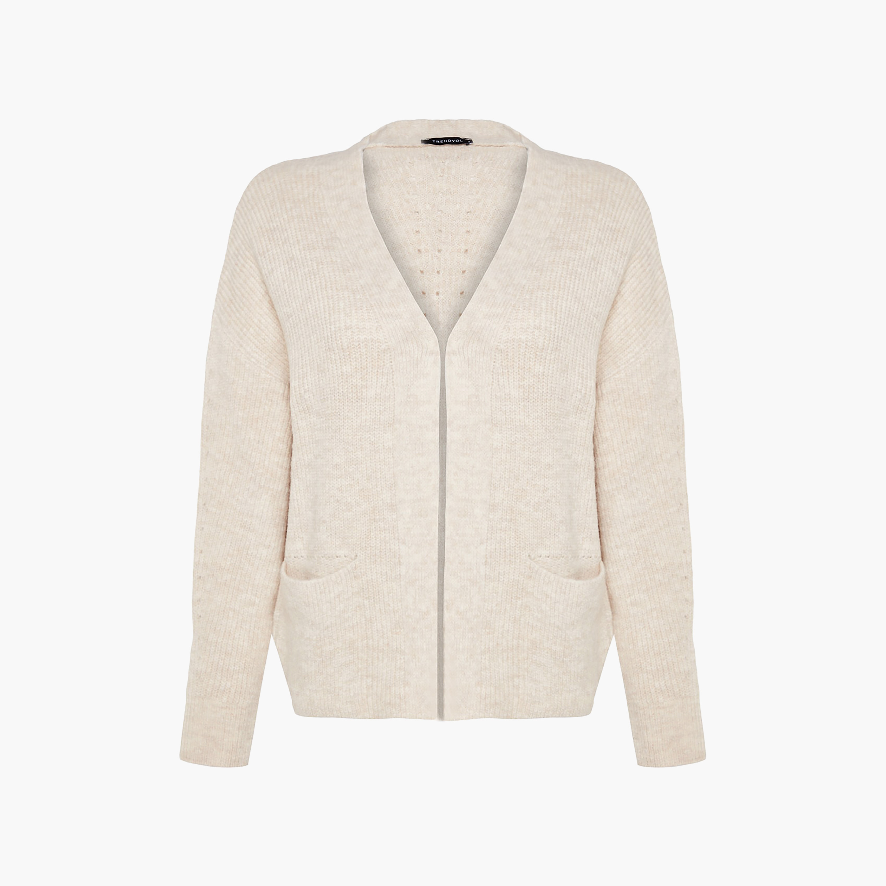 Trendyolmilla Stone Dropped Sleeves Women's Cardigan-women-winterwear-cardigansandjumpers-cardigans-image-7