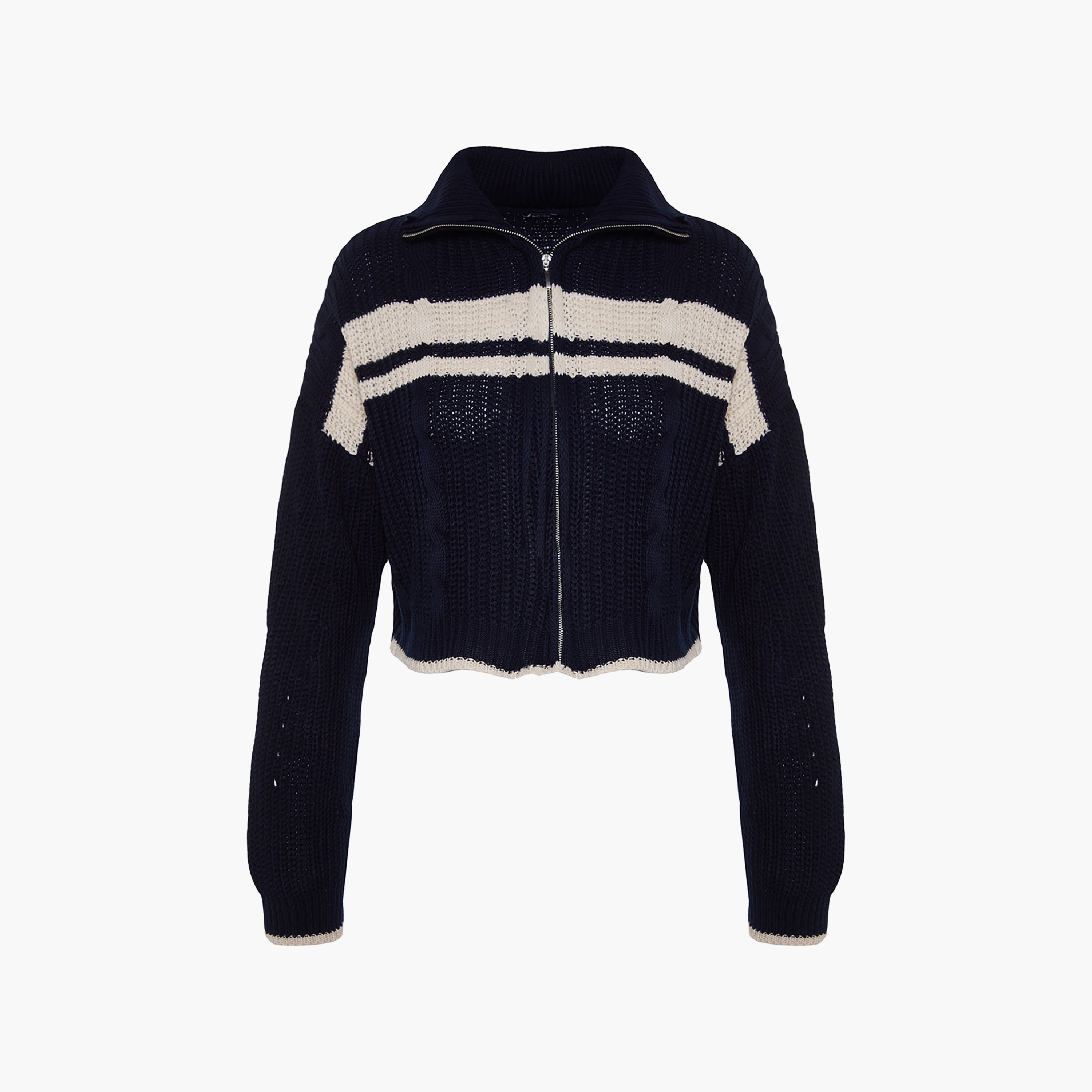 Trendyolmilla Color-Blocked Collared Dropped Sleeves Women's Cardigan-women-winterwear-cardigansandjumpers-cardigans-image-8