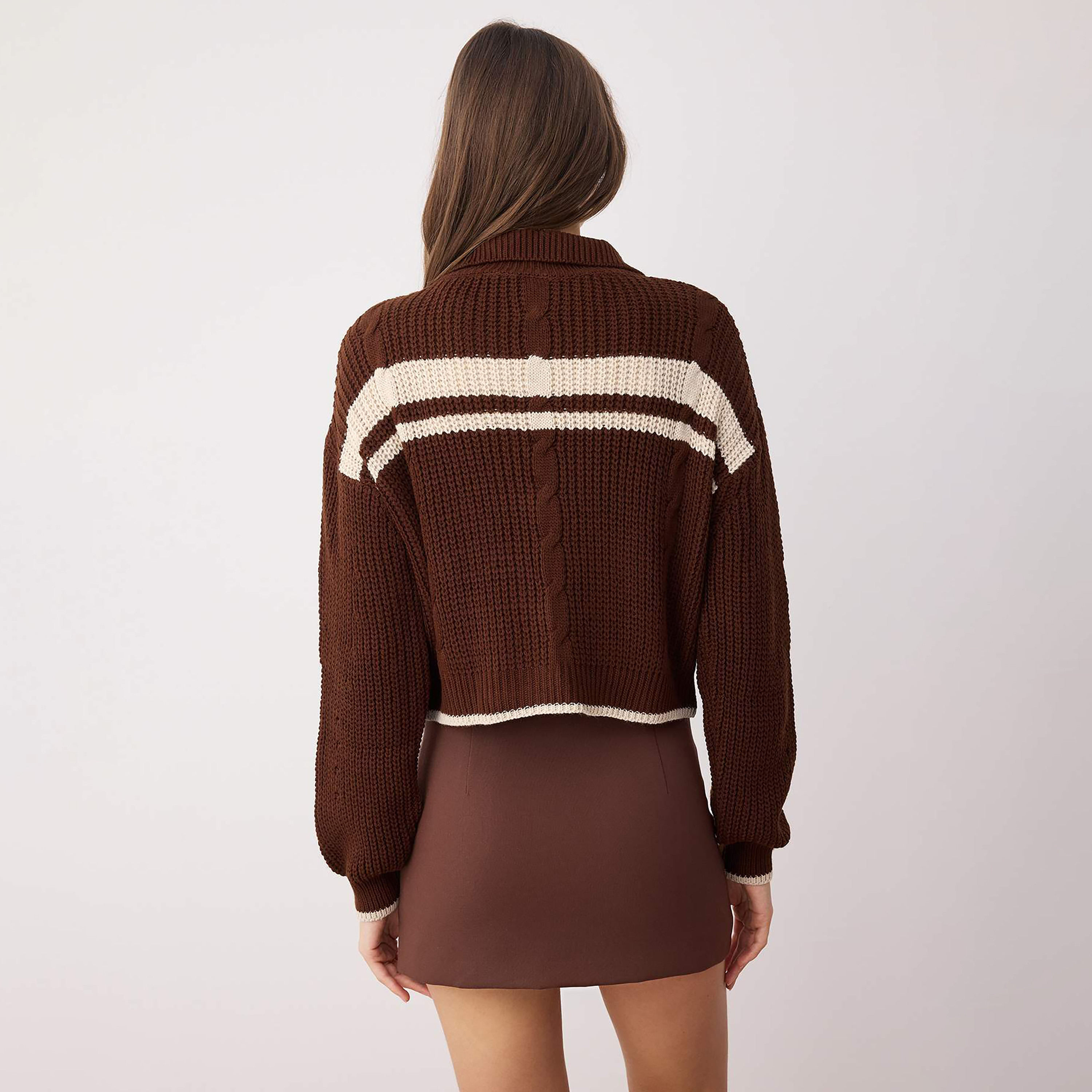 Trendyolmilla Color-Blocked Collared Dropped Sleeves Women's Cardigan-women-winterwear-cardigansandjumpers-cardigans-image-3
