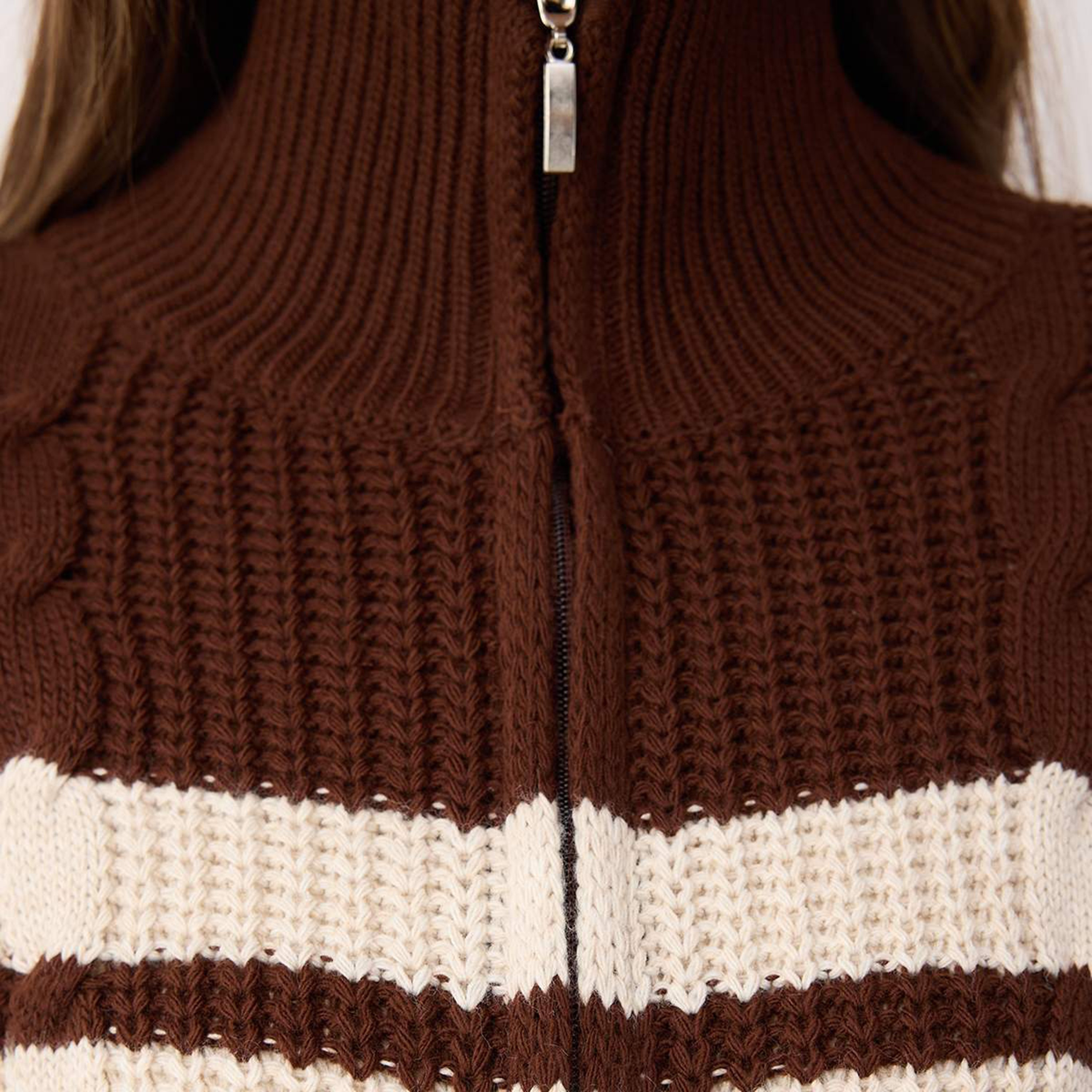 Trendyolmilla Color-Blocked Collared Dropped Sleeves Women's Cardigan-women-winterwear-cardigansandjumpers-cardigans-image-5