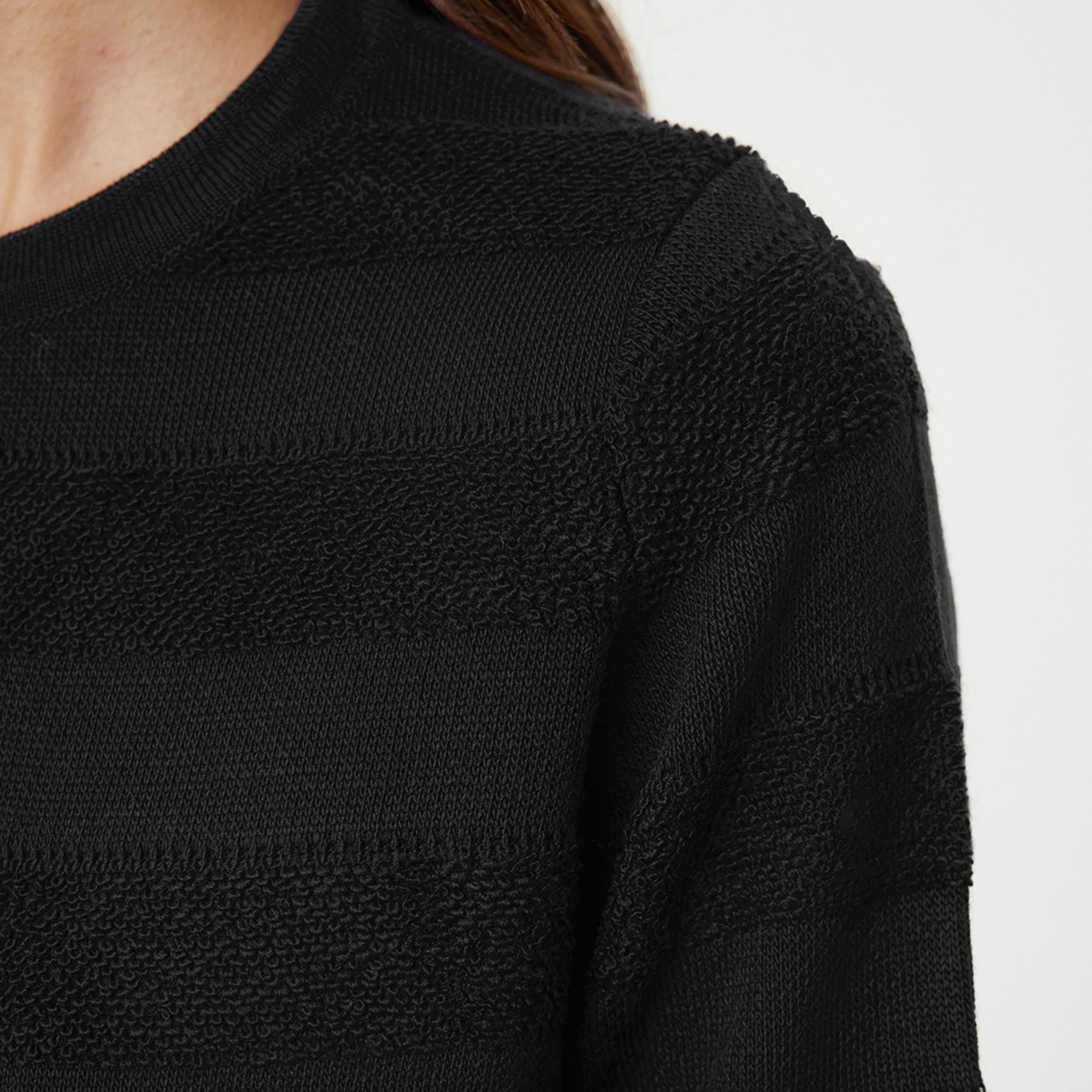 كارديجان حريمي مخطط أسود من ترينديول ميلا-women-winterwear-cardigansandjumpers-cardigans-image-4