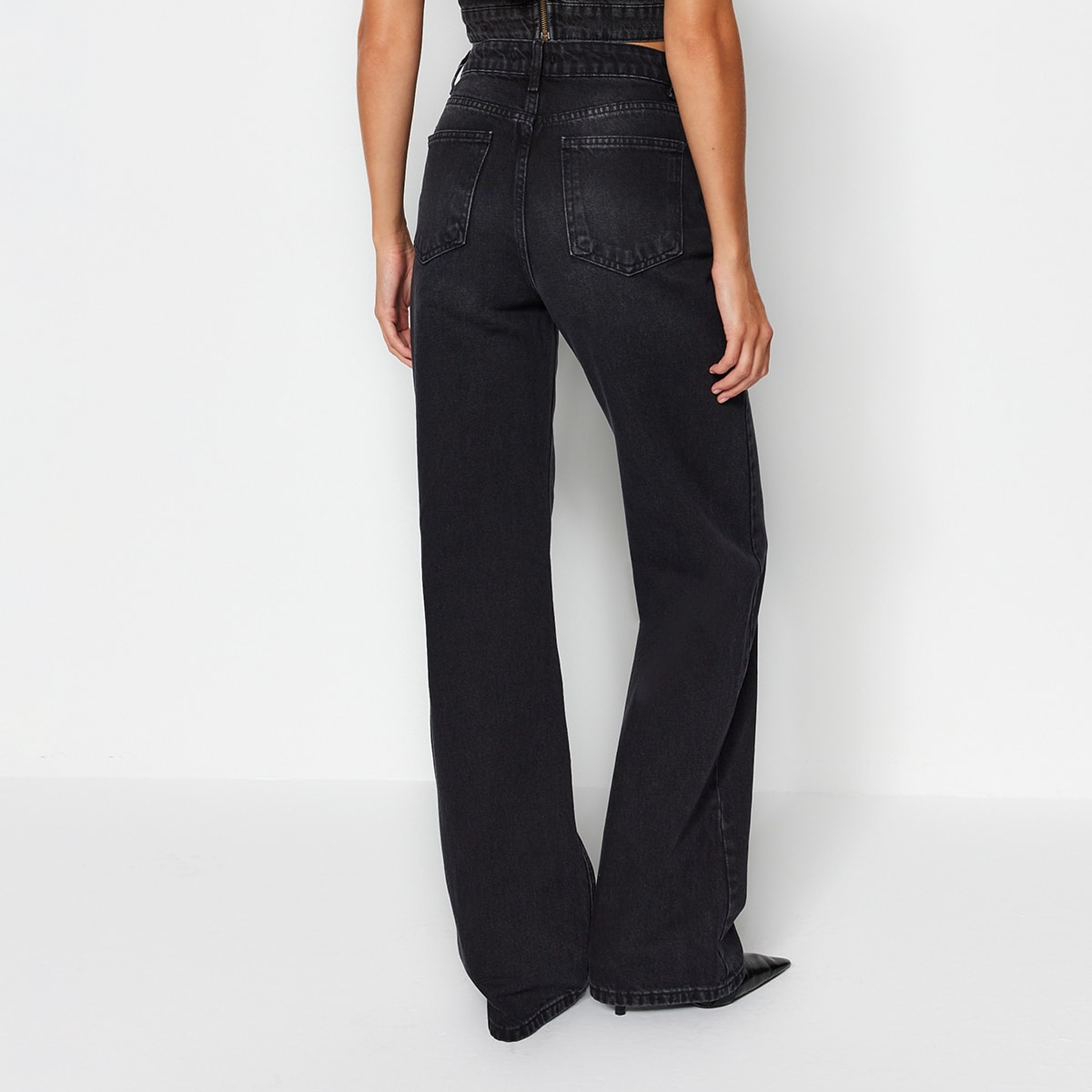 Blue Wide Leg Women's Jeans-women-clothing-jeans-image-5