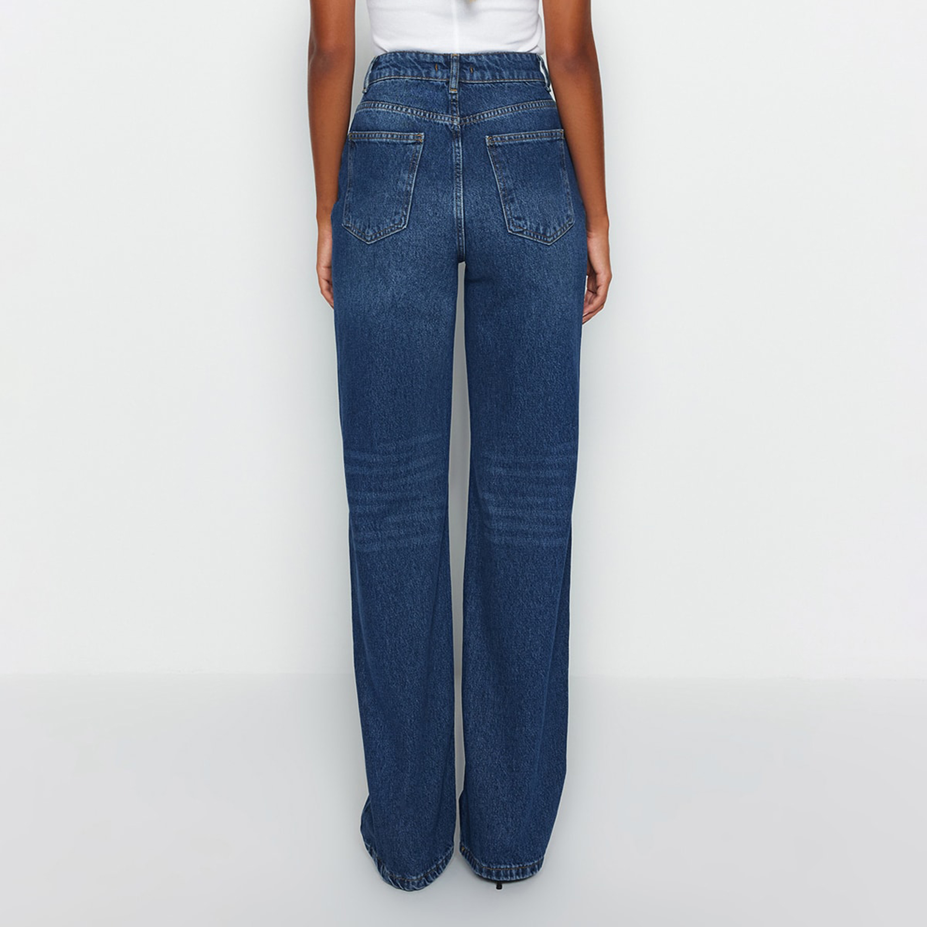 Blue Wide Leg Women's Jeans-women-clothing-jeans-image-4