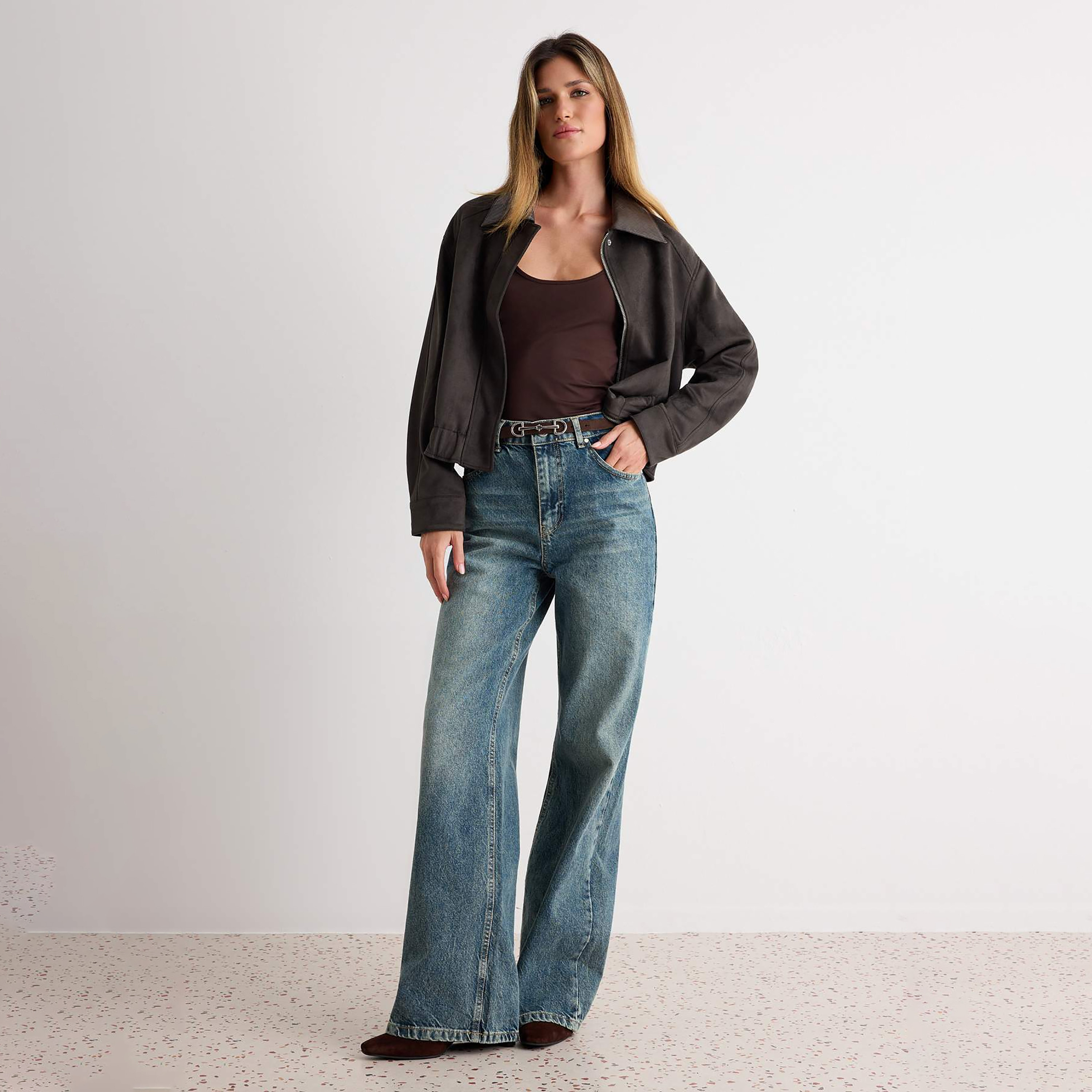 جينز مستقيم حريمي أزرق من قماش القطن من ترينديول ميلا-women-clothing-jeans-image-2