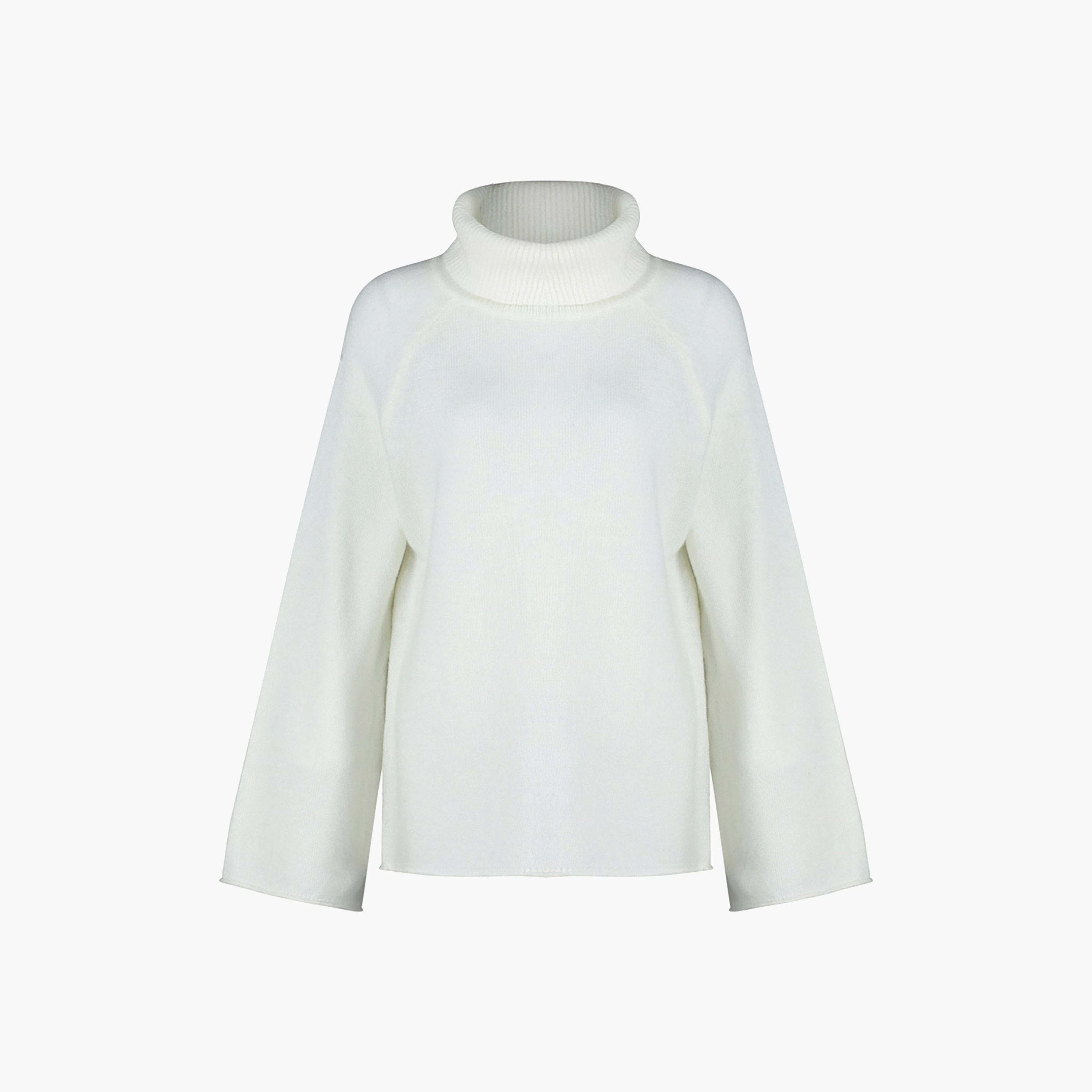 Trendyolmilla White Turtle Neck Raglan Sleeves Women's Sweater-women-winterwear-cardigansandjumpers-jumpers-image-7