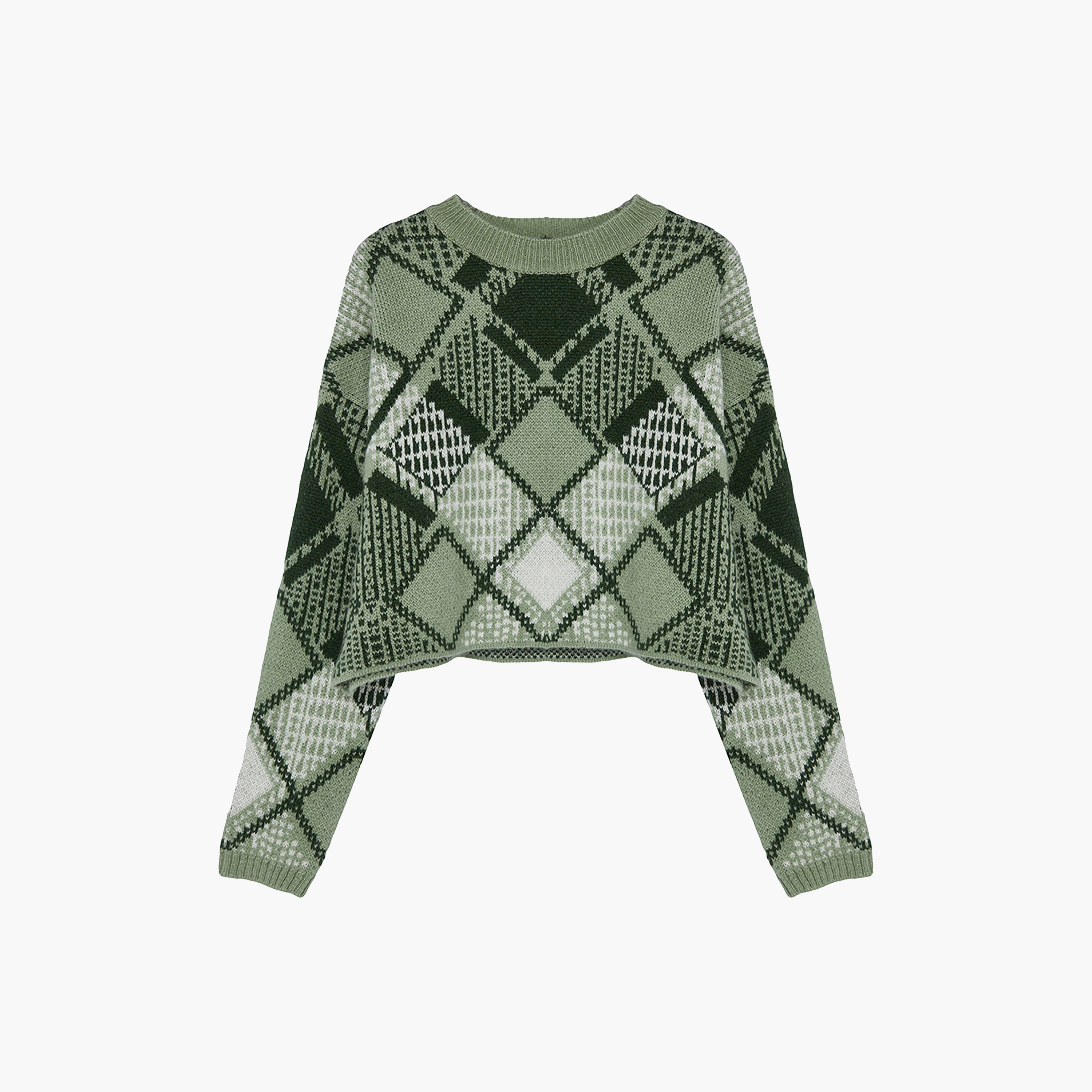 بلوفر حريمي بطبعة هندسية لون المينت وأكمام مسدلة من تريندyol ميلا-women-winterwear-cardigansandjumpers-jumpers-image-5