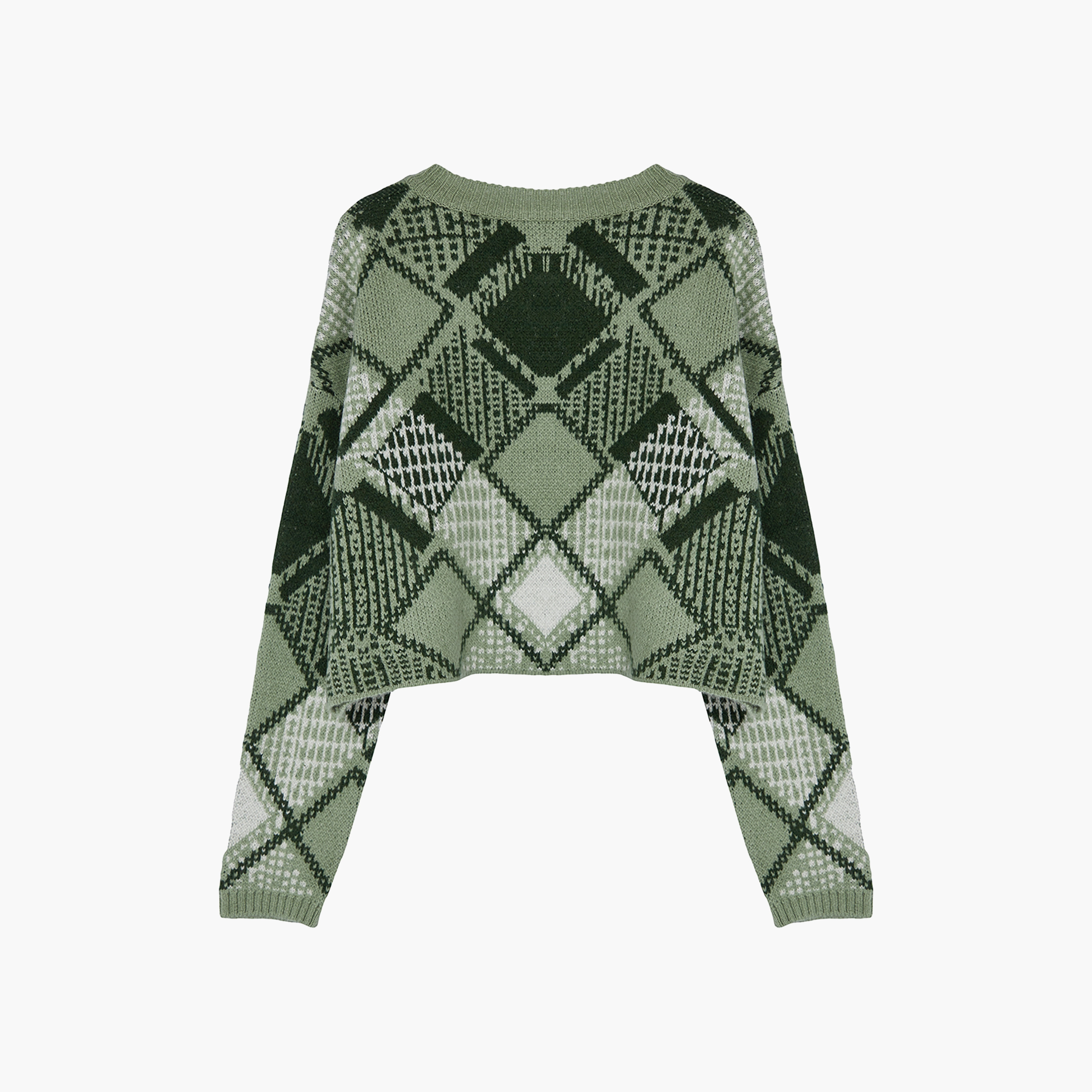 بلوفر حريمي بطبعة هندسية لون المينت وأكمام مسدلة من تريندyol ميلا-women-winterwear-cardigansandjumpers-jumpers-image-6