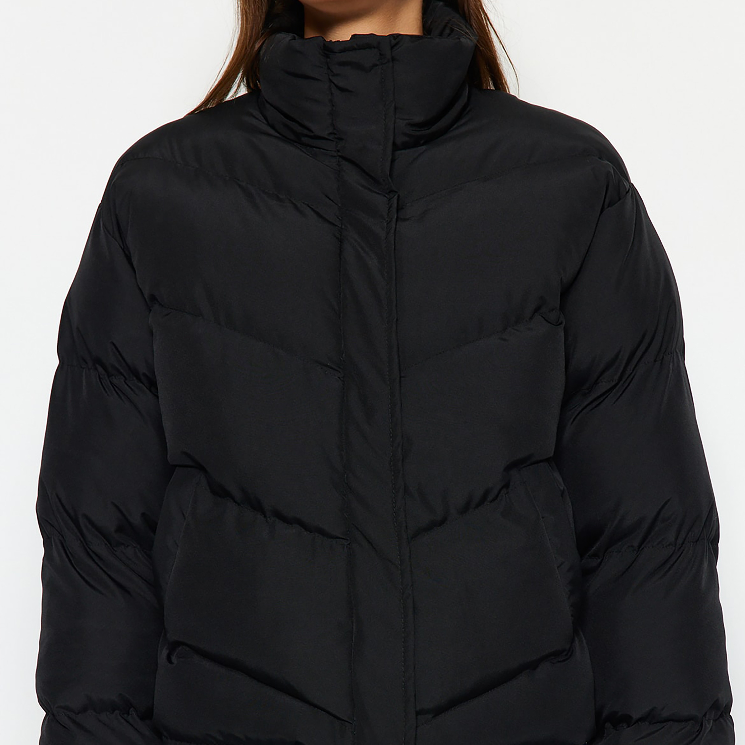 جاكيت بافر حريمي بياقة مرتفعة من ترينديول ميلا-women-winterwear-coatsandjackets-jackets-image-5