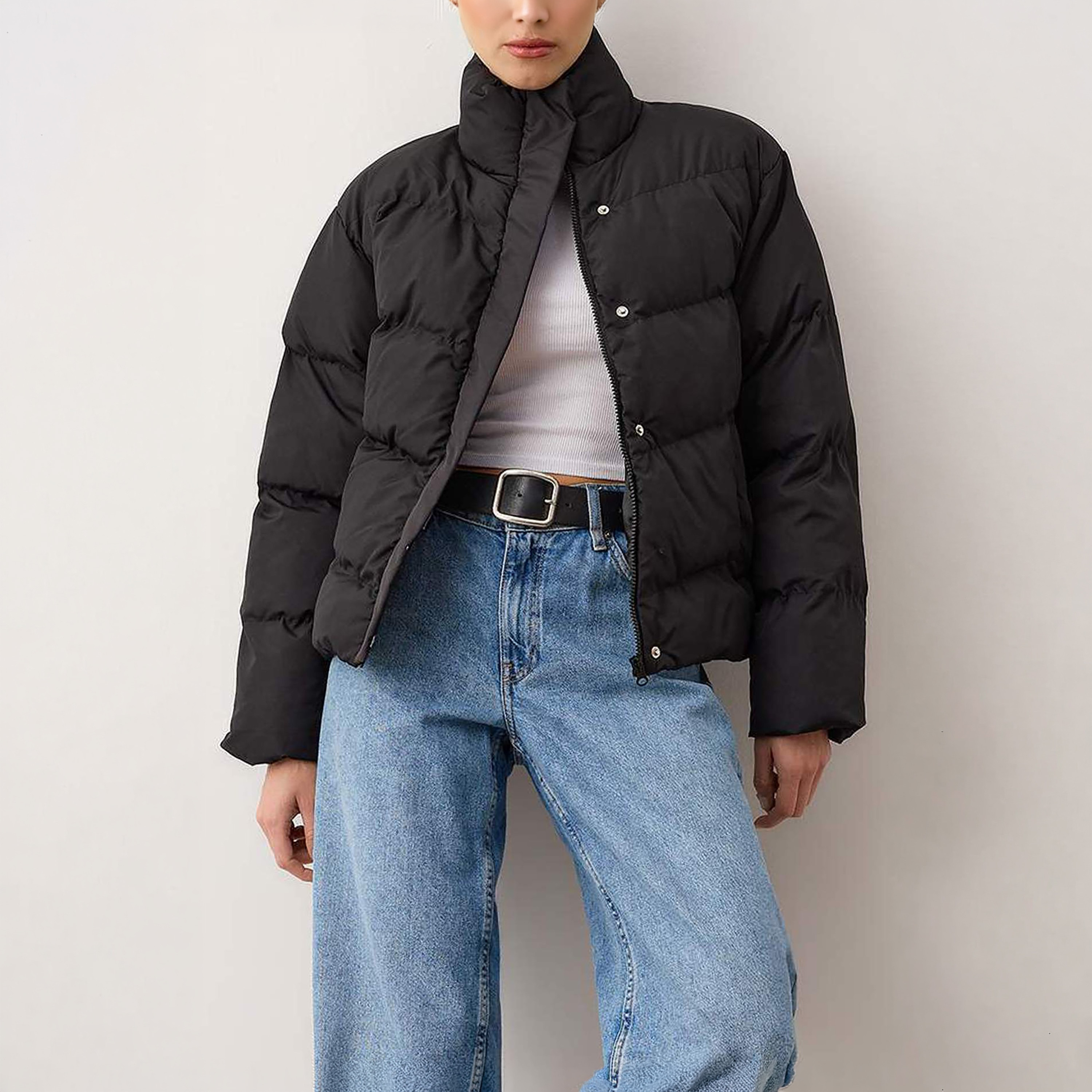 جاكيت بافر حريمي بياقة مرتفعة من ترينديول ميلا-women-winterwear-coatsandjackets-jackets-image-6