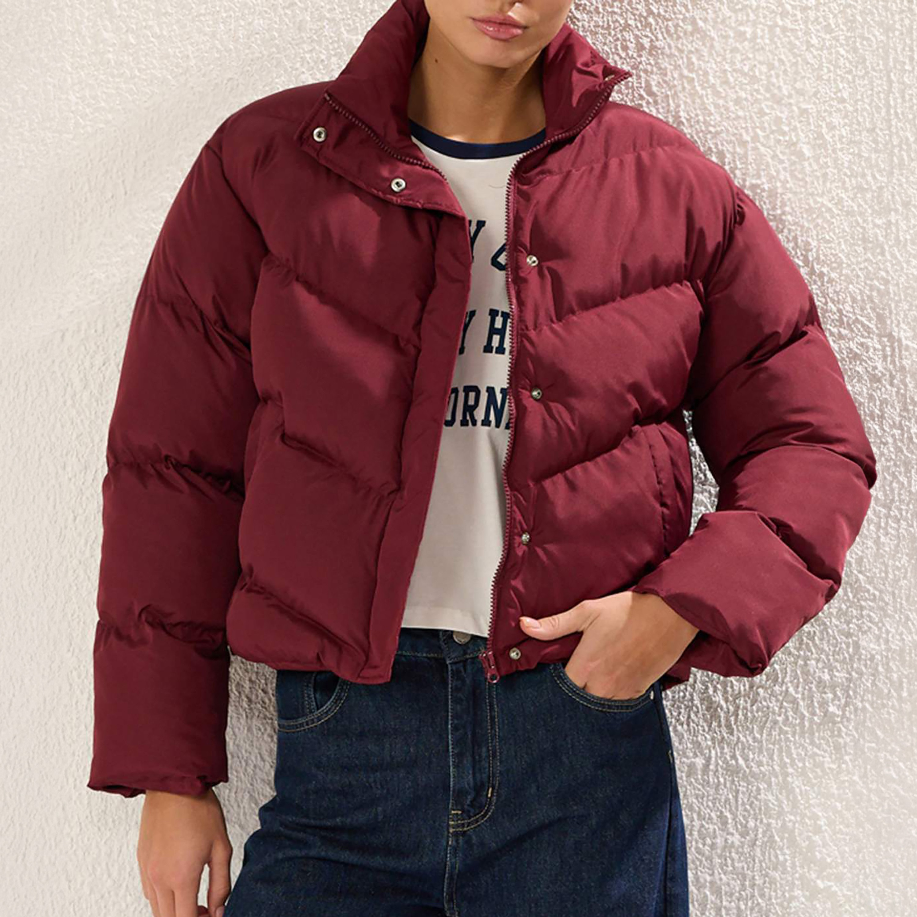 جاكيت بافر حريمي بياقة مرتفعة من ترينديول ميلا-women-winterwear-coatsandjackets-jackets-image-5