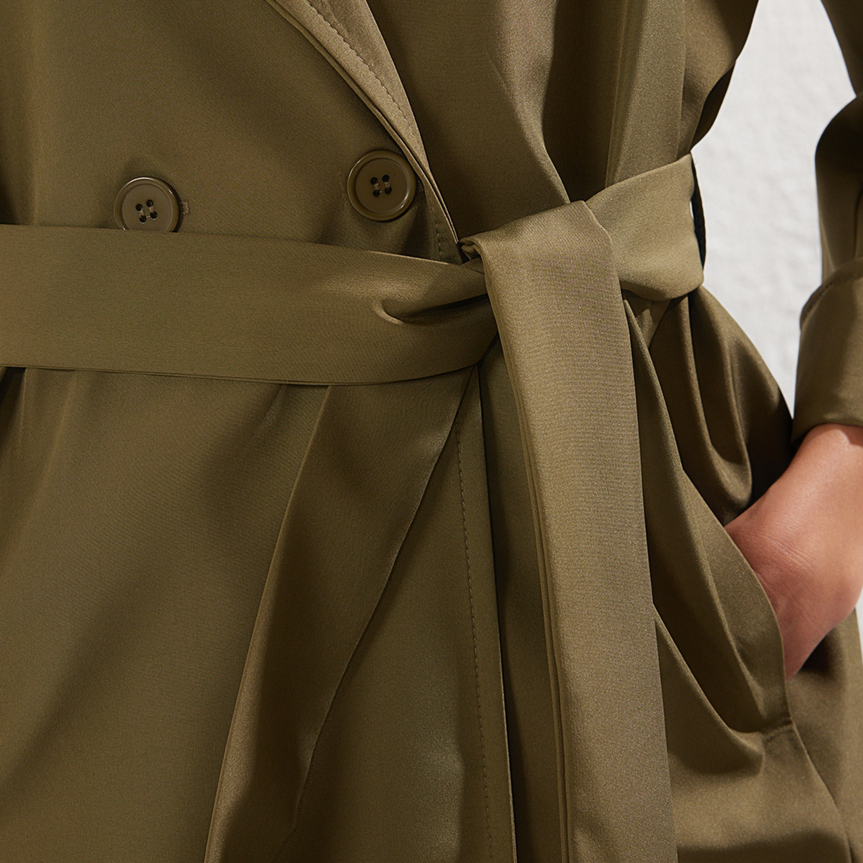 Trendyolmilla Lapel Collared Dropped Sleeves Women's Wrap Style Trench Coat-women-winterwear-coatsandjackets-coats-image-4