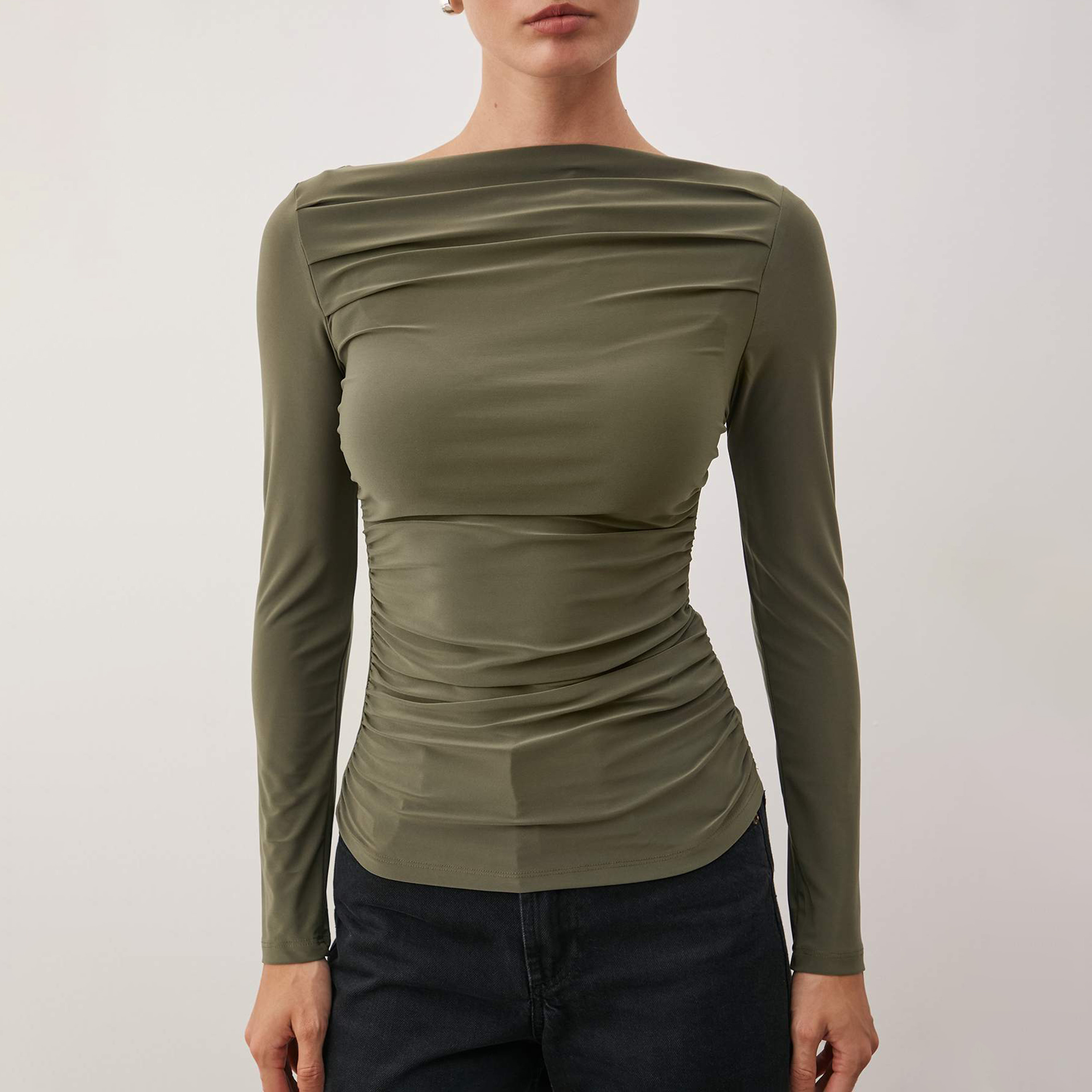 توب حريمي بكشكش وأكمام ضيقة من ترينديول ميلا-women-clothing-shirtsandblouses-blouses-image-4