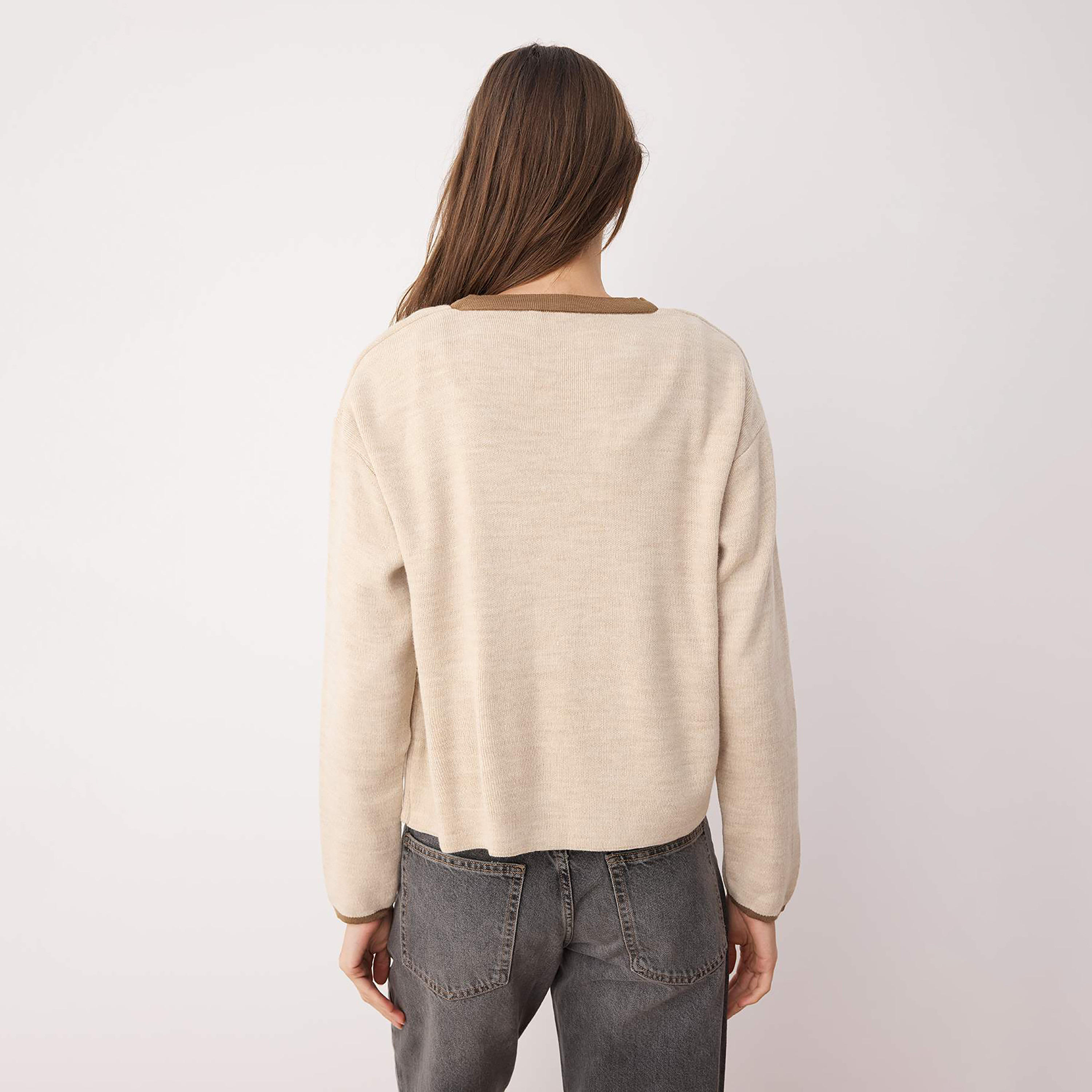 Trendyolmilla Contrast Trim Dropped Sleeves Women's Tank Top & Cardigan Set-women-winterwear-cardigansandjumpers-cardigans-image-3