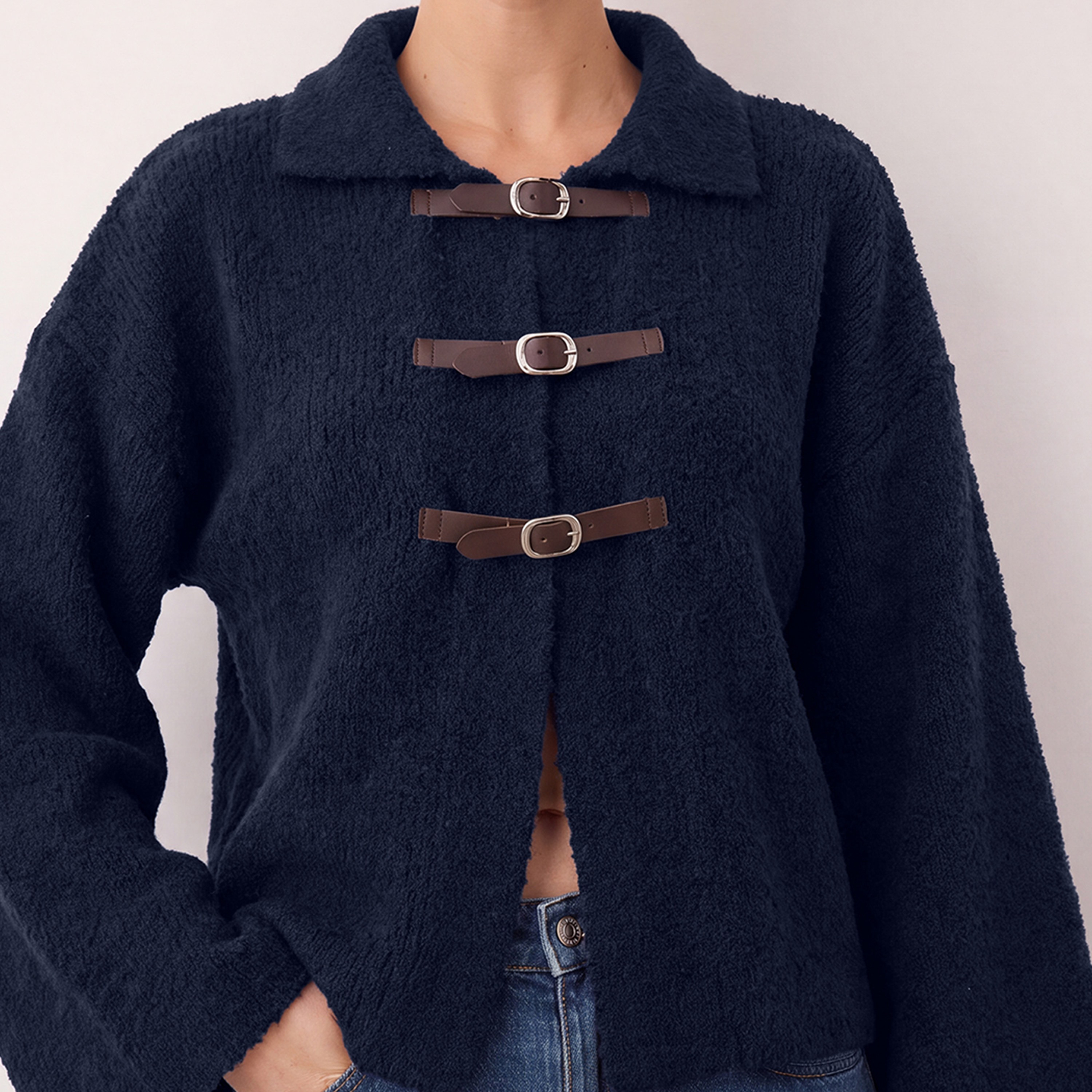 كارديجان حريمي بياقة وأكمام ساقطة من تريندyol ميلا-women-winterwear-cardigansandjumpers-cardigans-image-5