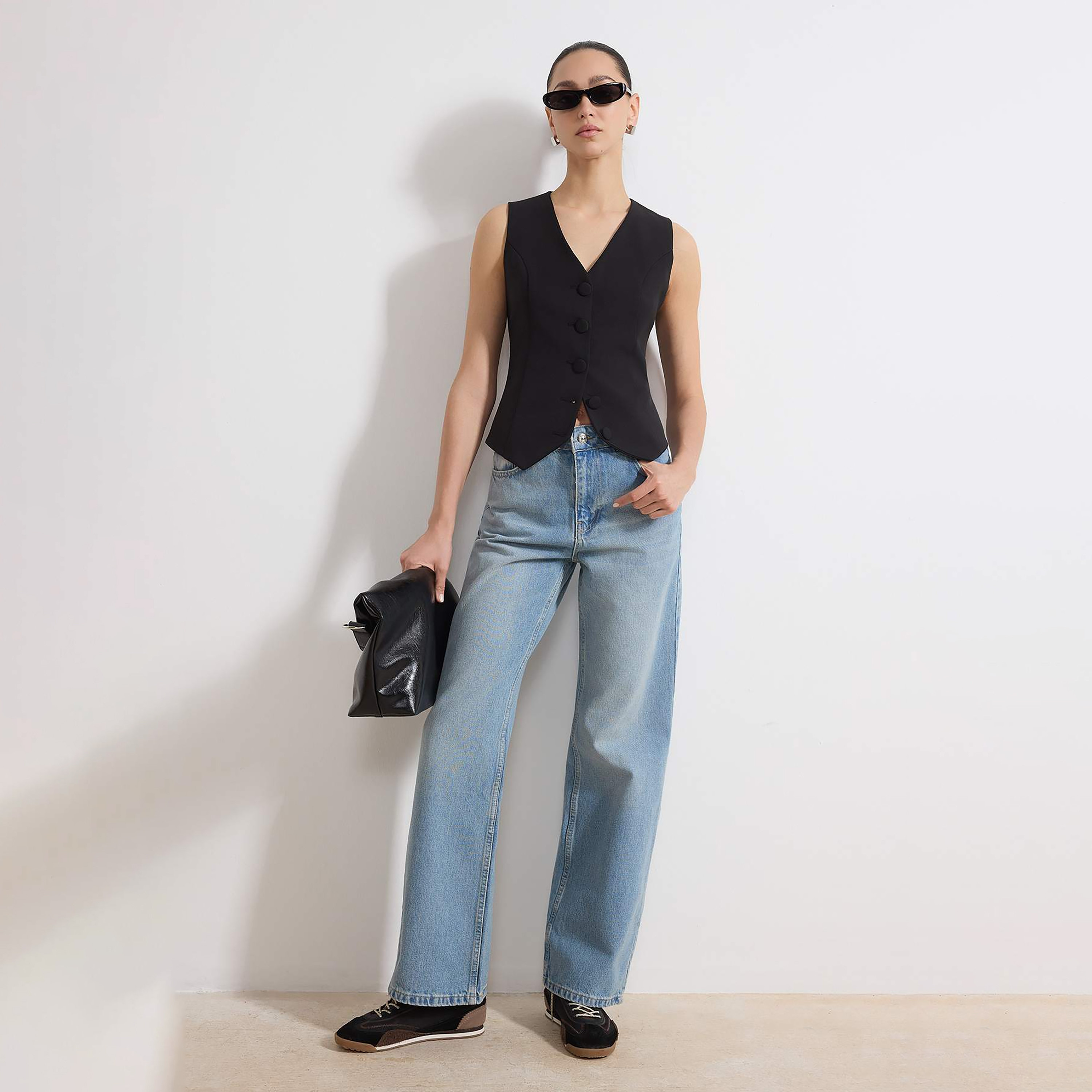 Trendyolmilla Blue Cotton Women's Straight Jeans-women-clothing-jeans-image-2