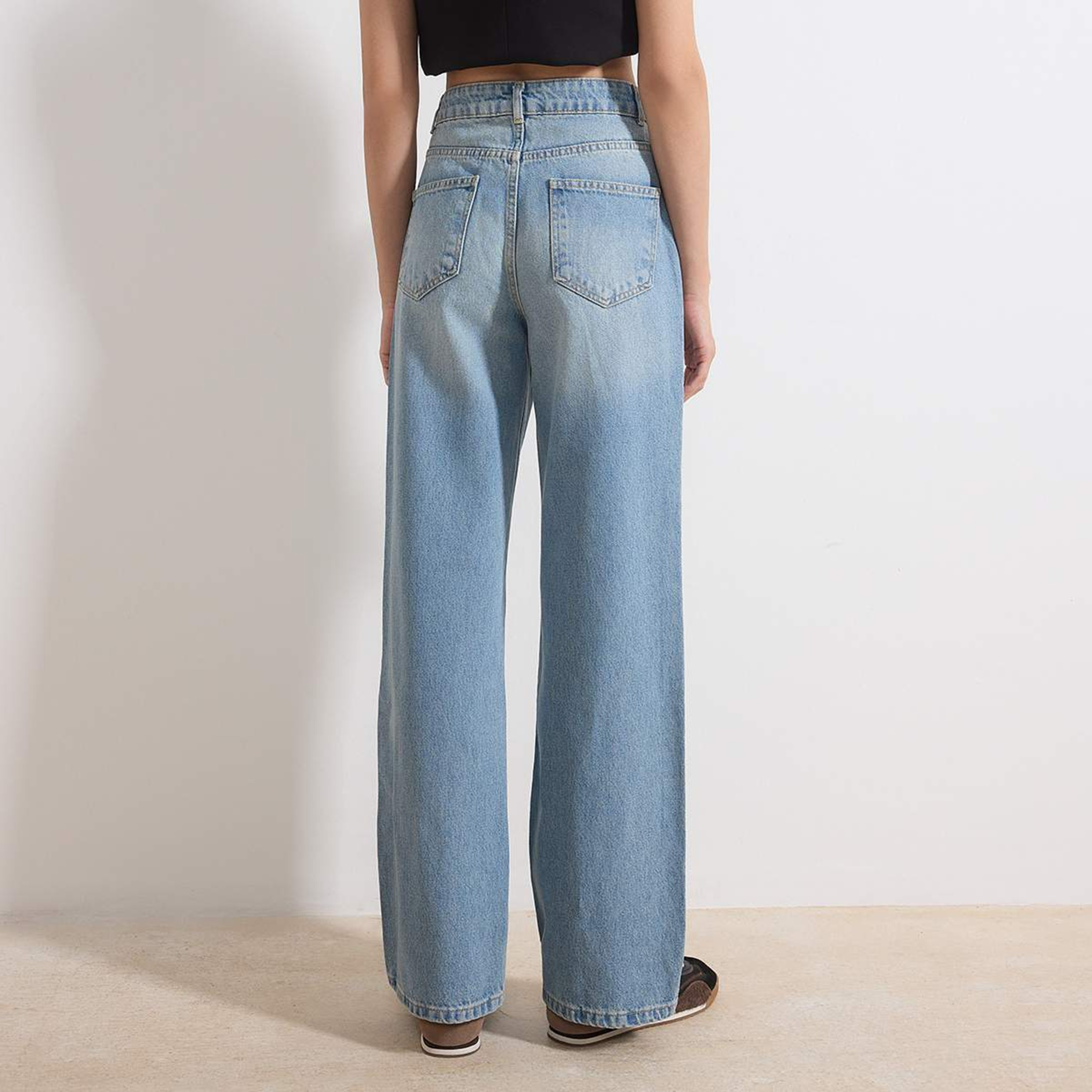 Trendyolmilla Blue Cotton Women's Straight Jeans-women-clothing-jeans-image-4