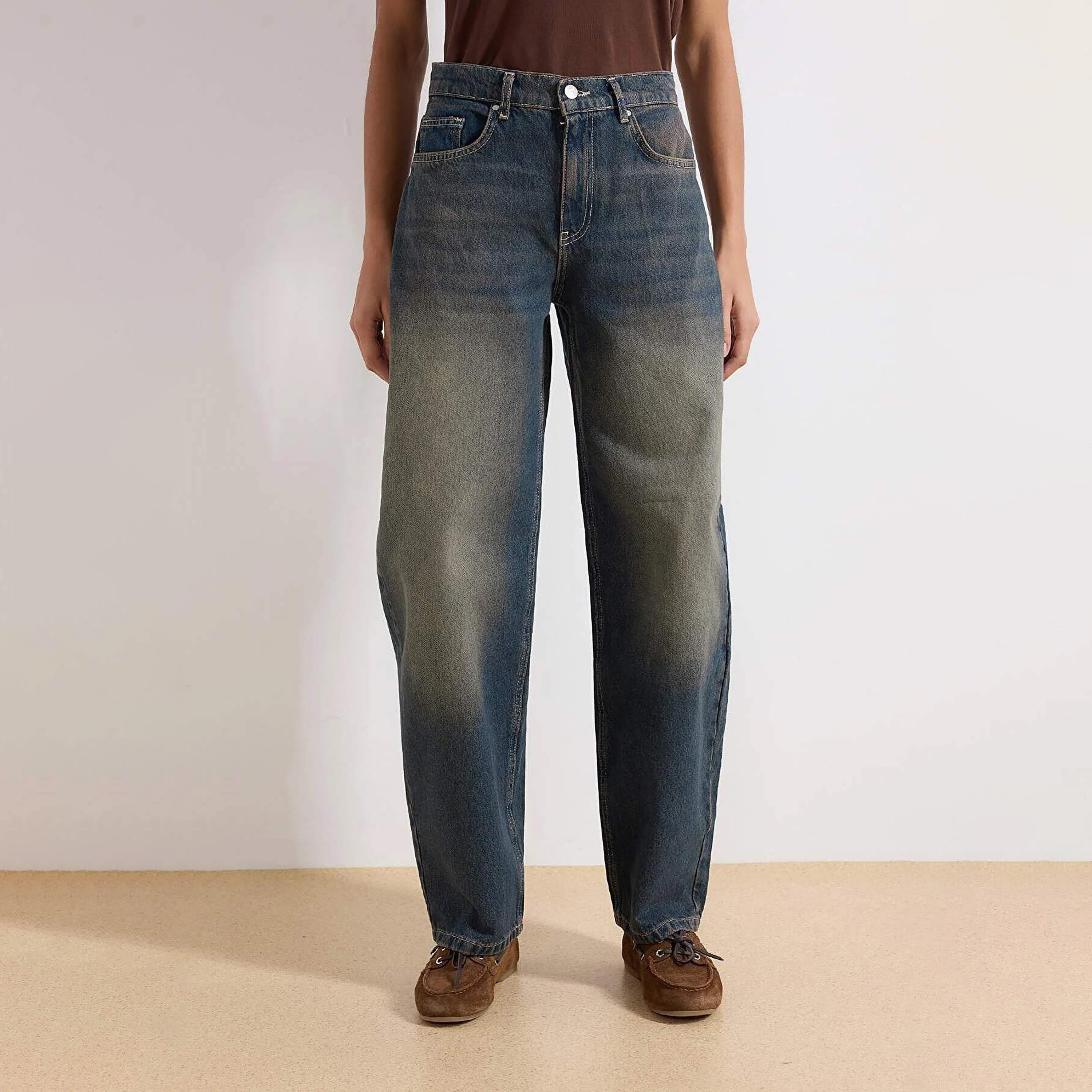 Blue Cotton Baggy Women's Jeans-women-clothing-jeans-image-1