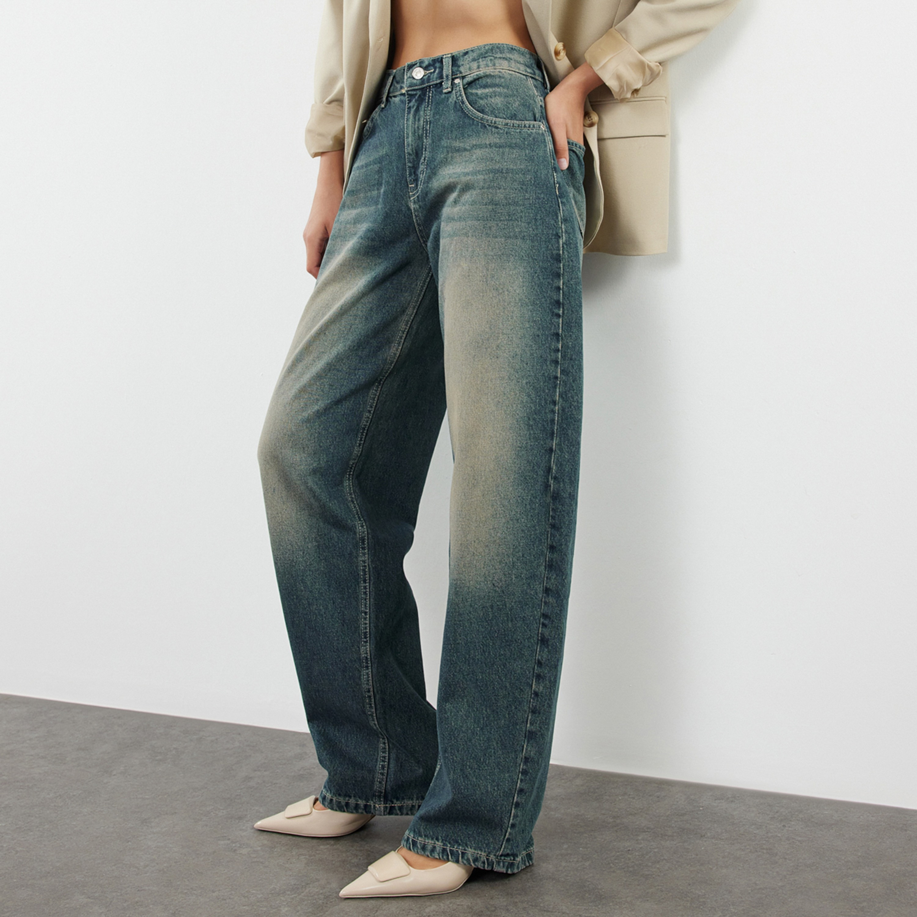 Blue Cotton Baggy Women's Jeans-women-clothing-jeans-image-3