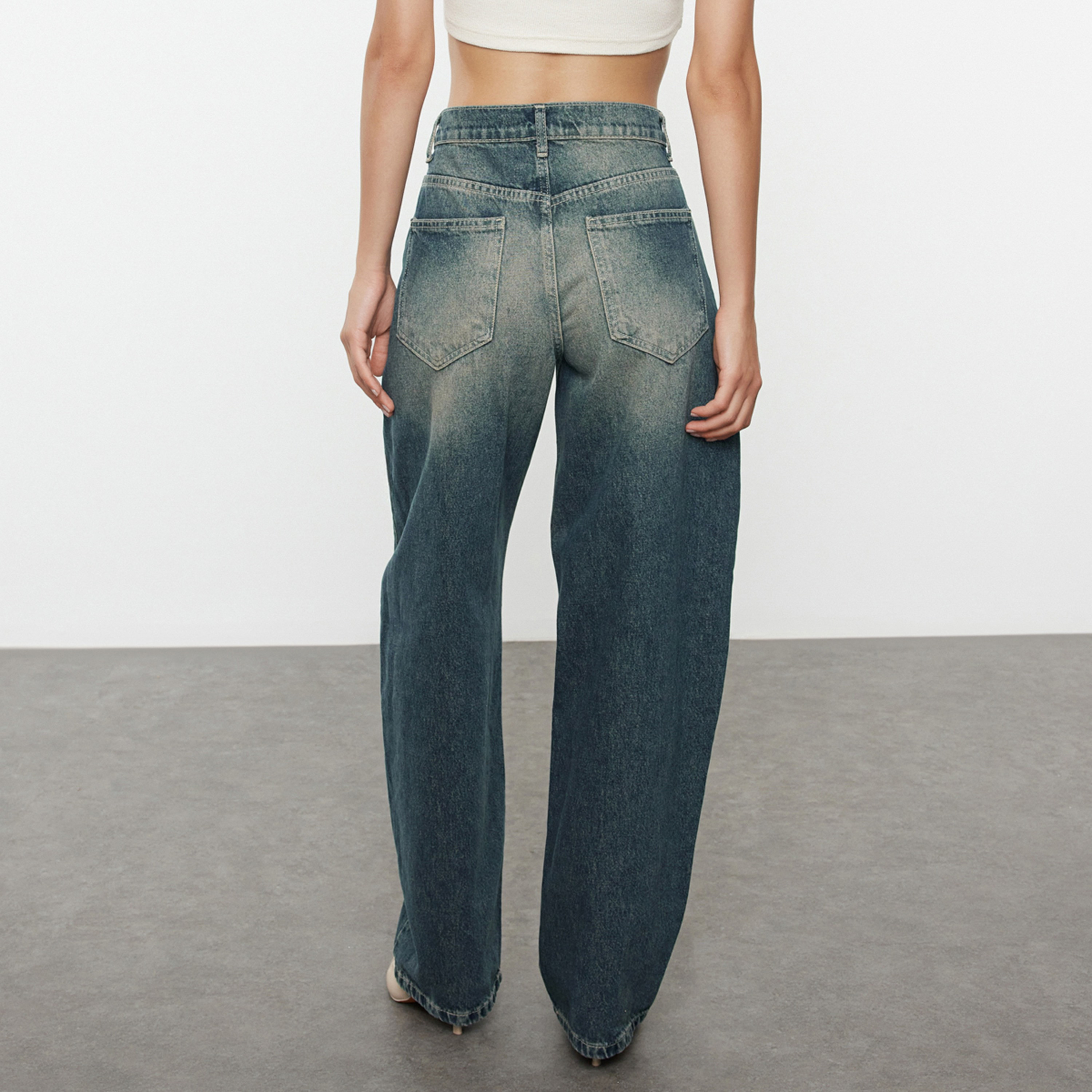 Blue Cotton Baggy Women's Jeans-women-clothing-jeans-image-5