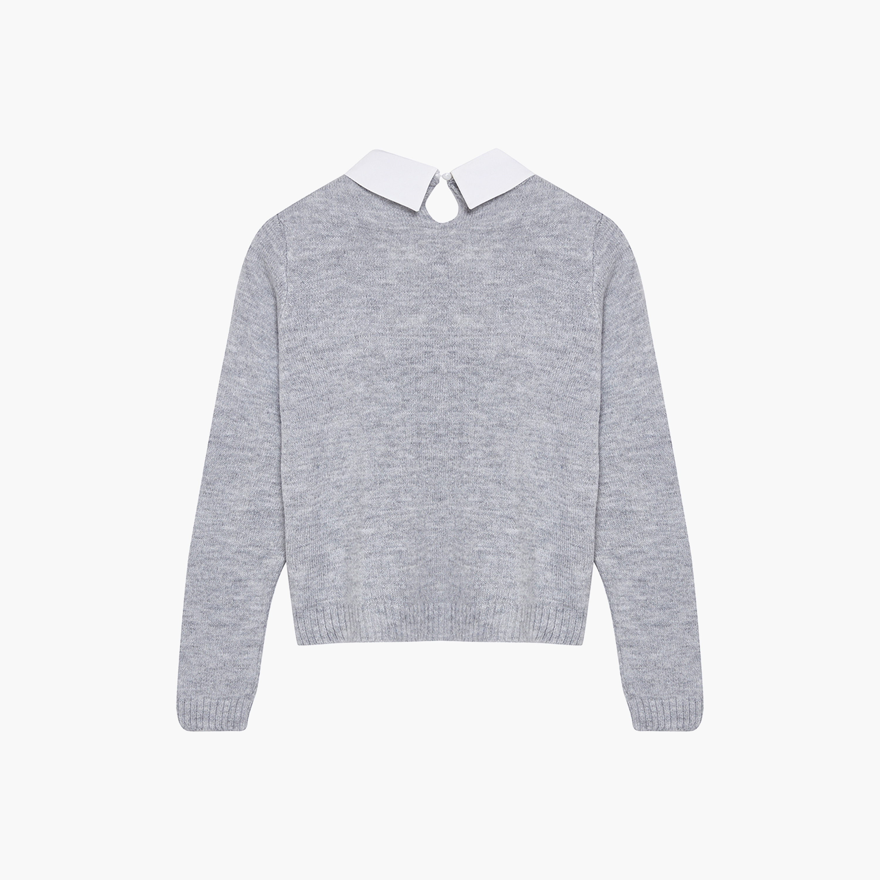 بلوفر حريمي رمادي مموج بياقة قميص من ترينديول ميلا-women-winterwear-cardigansandjumpers-jumpers-image-6