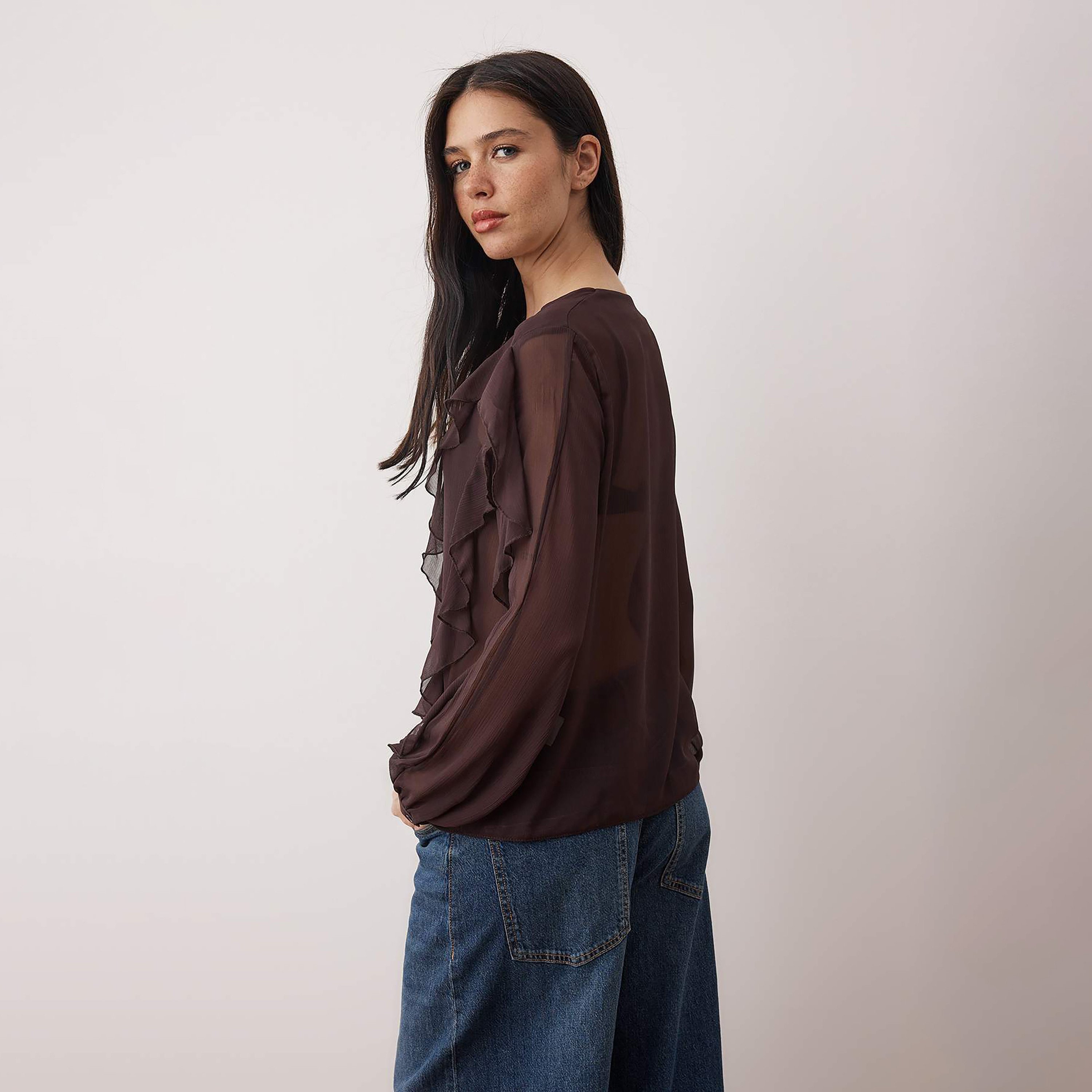 Trendyolmilla Ruffled Bishop Sleeves Women's Top-women-clothing-shirtsandblouses-blouses-image-3