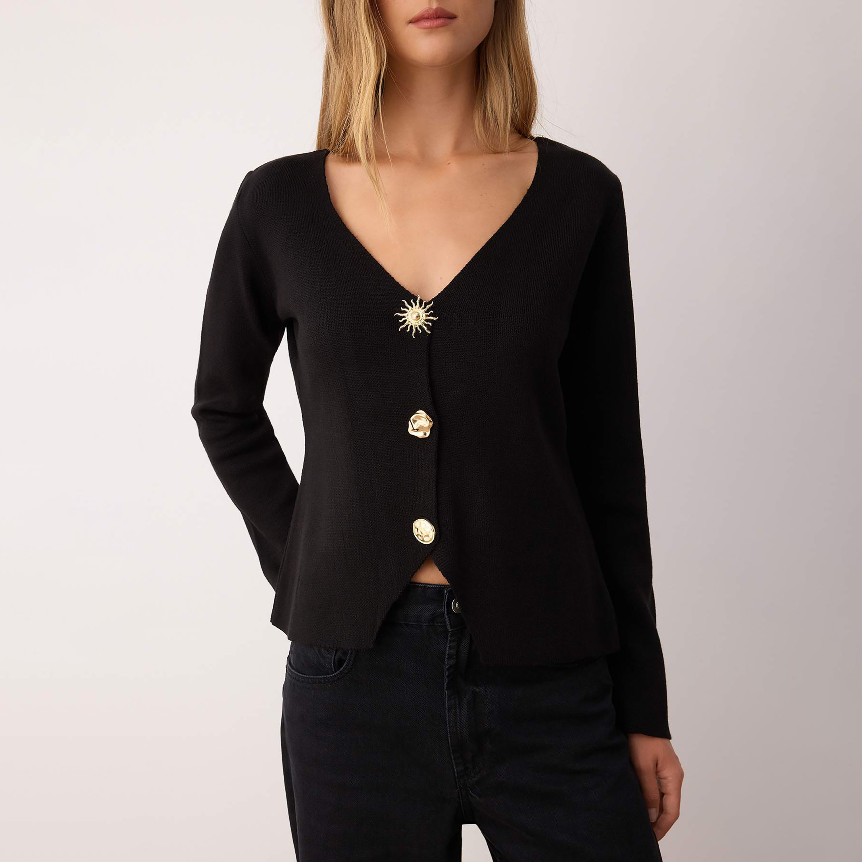 كارديجان حريمي أسود من ترينديول ميلا-women-winterwear-cardigansandjumpers-cardigans-image-5