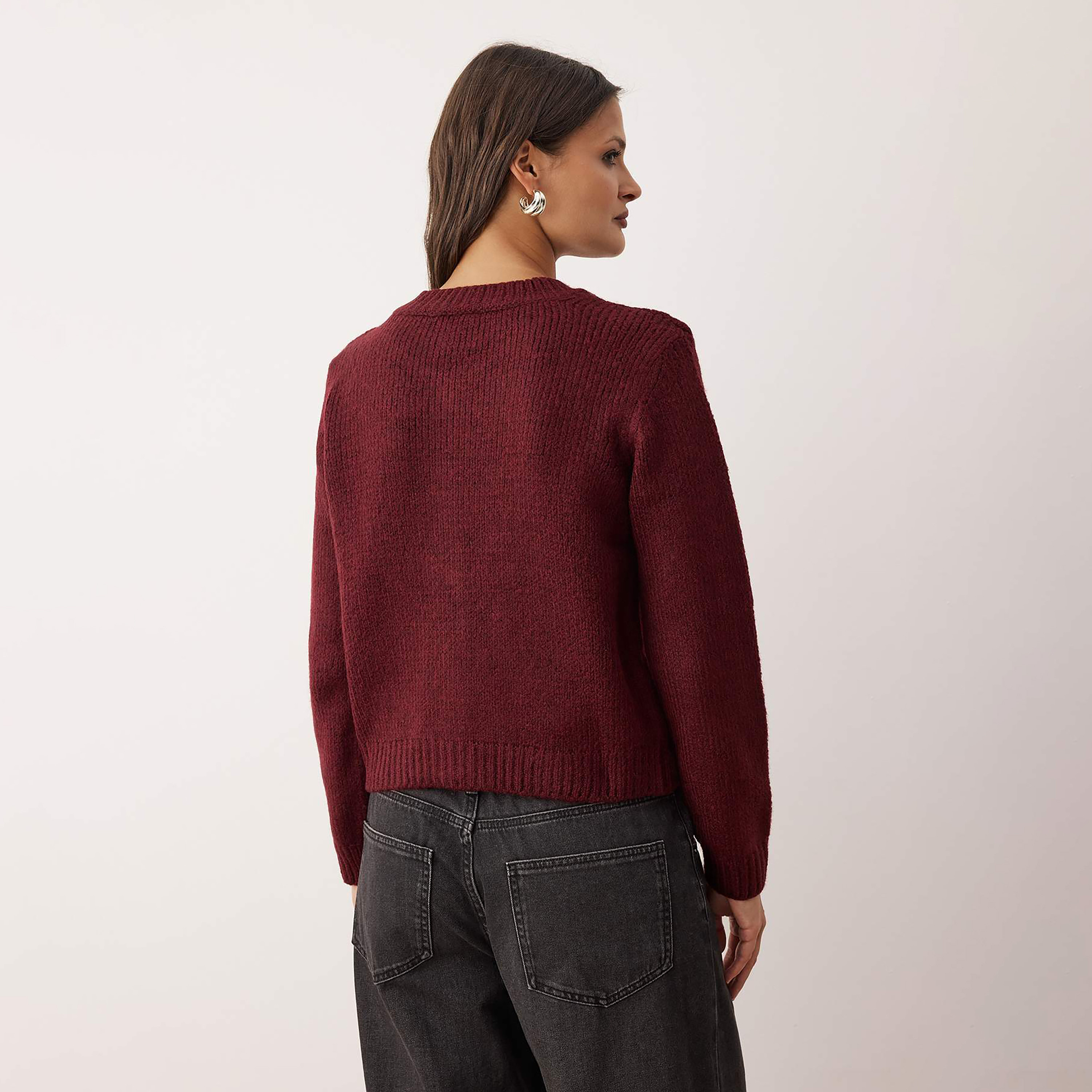 كارديجان حريمي لون عنابي بتفاصيل فيونكة من تريندyol ميلا-women-winterwear-cardigansandjumpers-cardigans-image-4