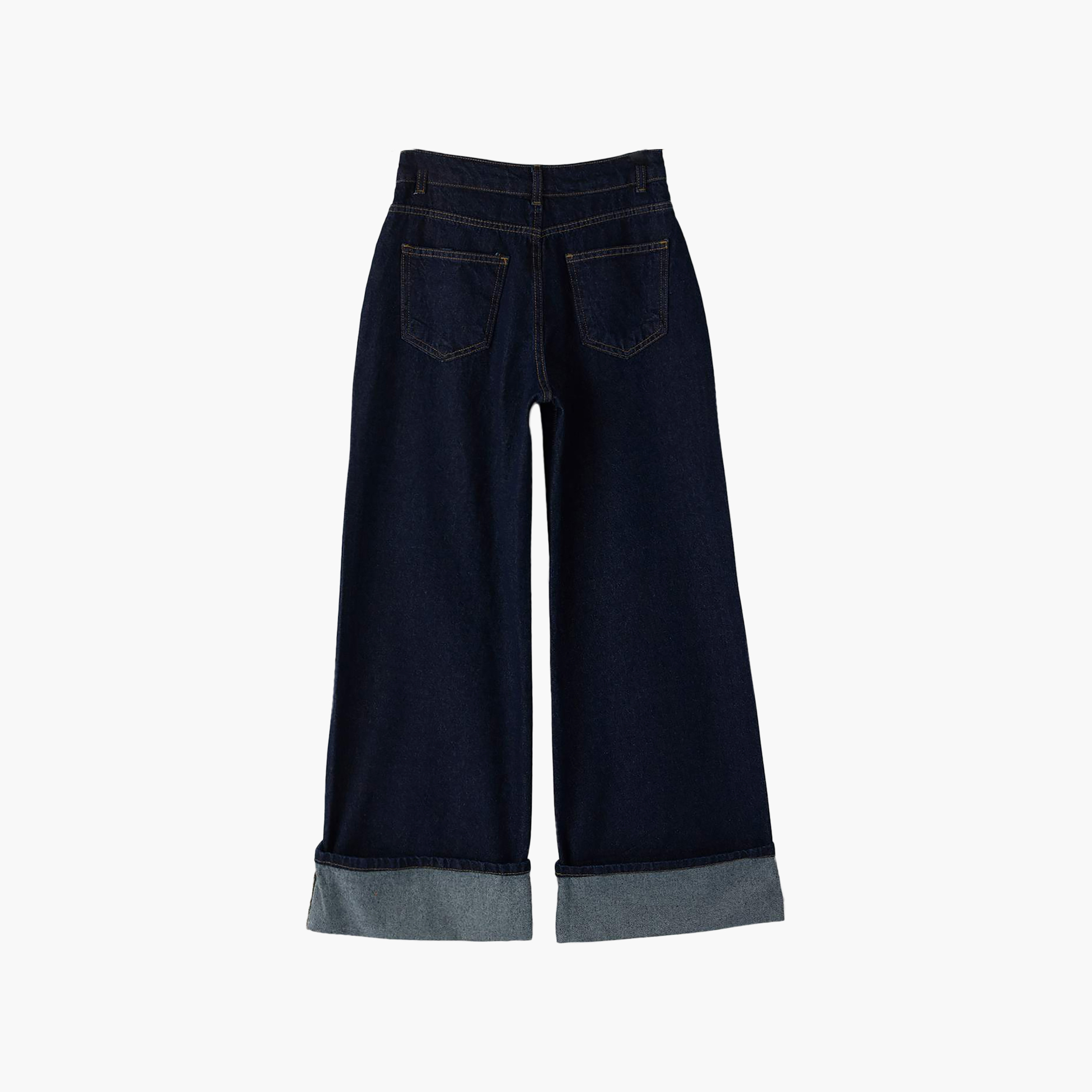 Trendyolmilla Blue Cotton Women's Wide Leg Jeans-women-clothing-jeans-image-5