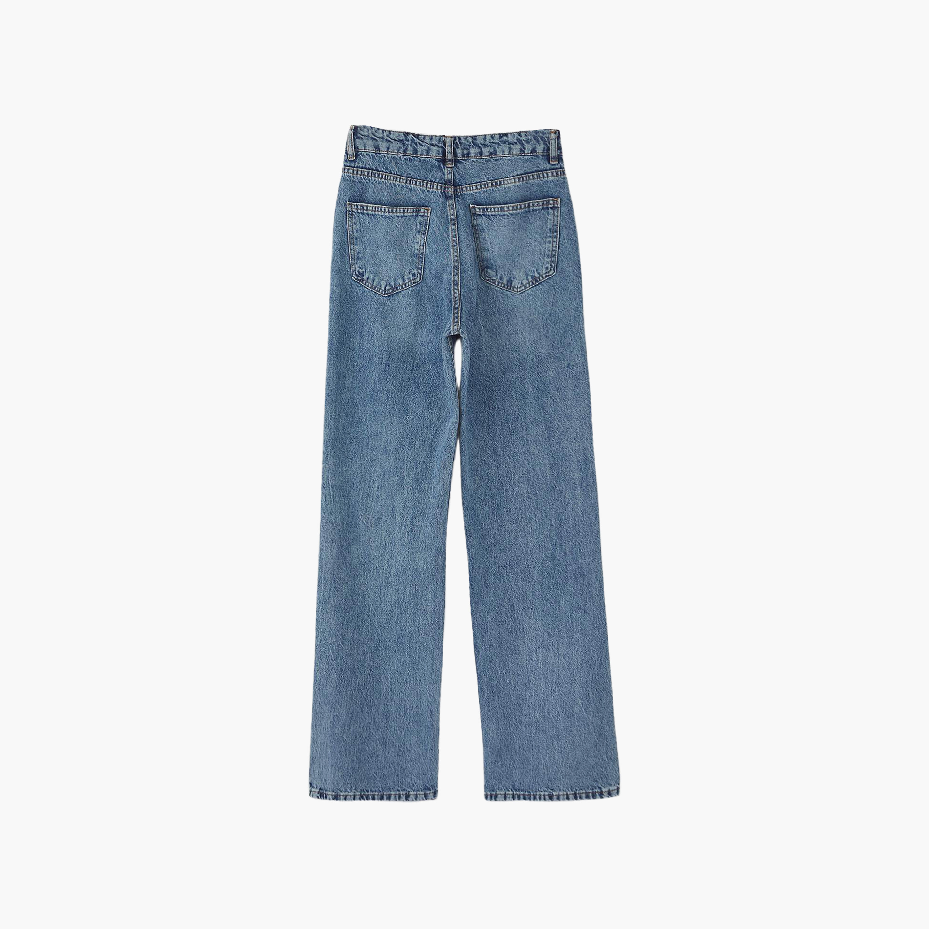 جينز حريمي بساق مستقيمة من القطن الأزرق من ترندyol ميلا-women-clothing-jeans-image-5