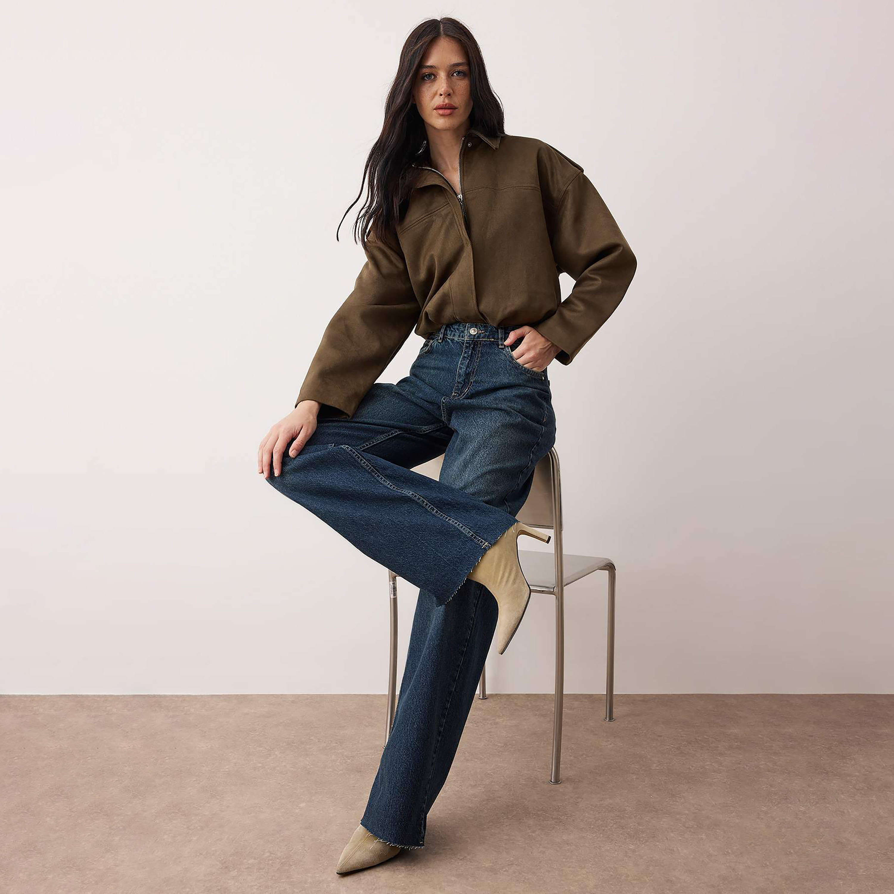 Blue Wide Leg Women's Jeans-women-clothing-jeans-image-2
