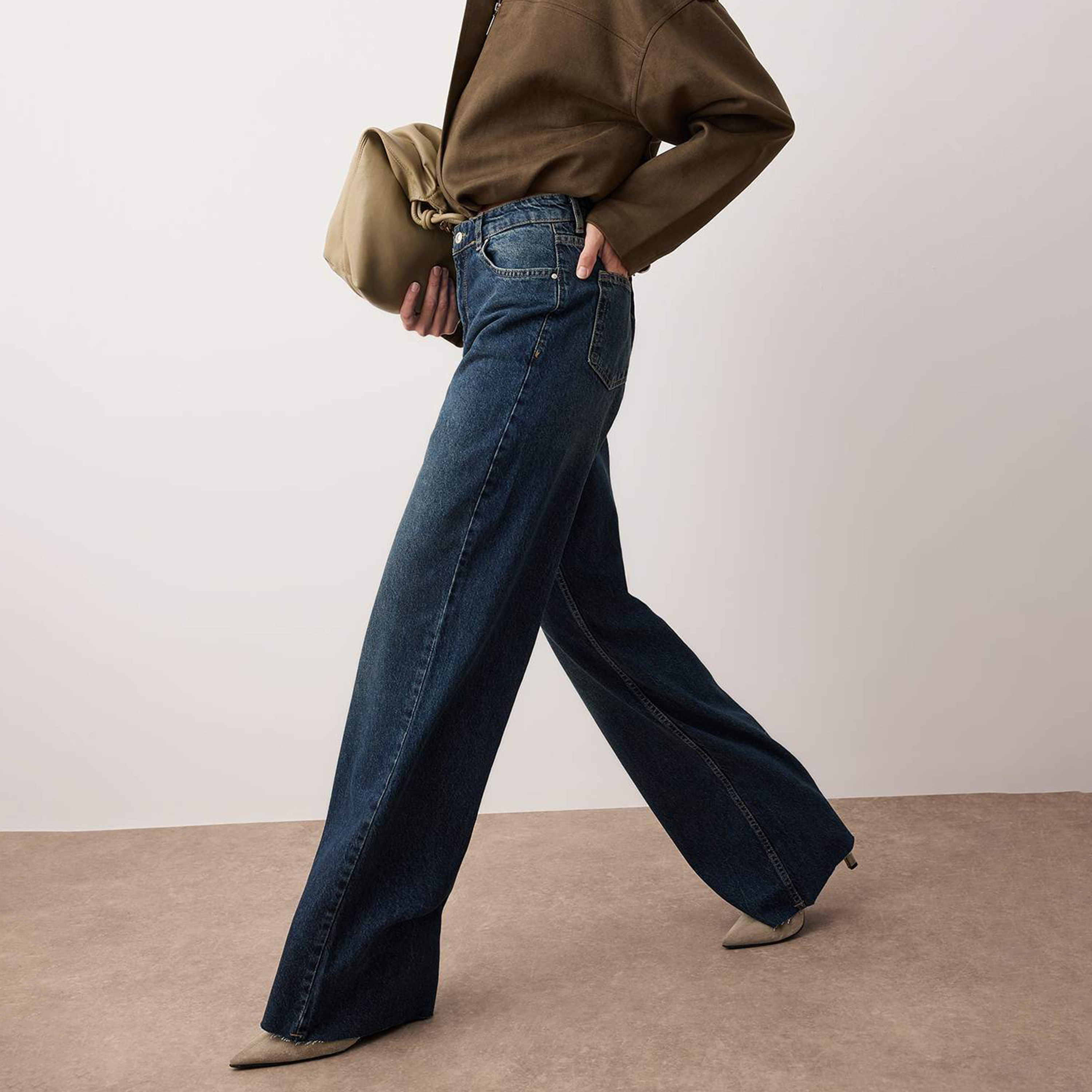 Blue Wide Leg Women's Jeans-women-clothing-jeans-image-3