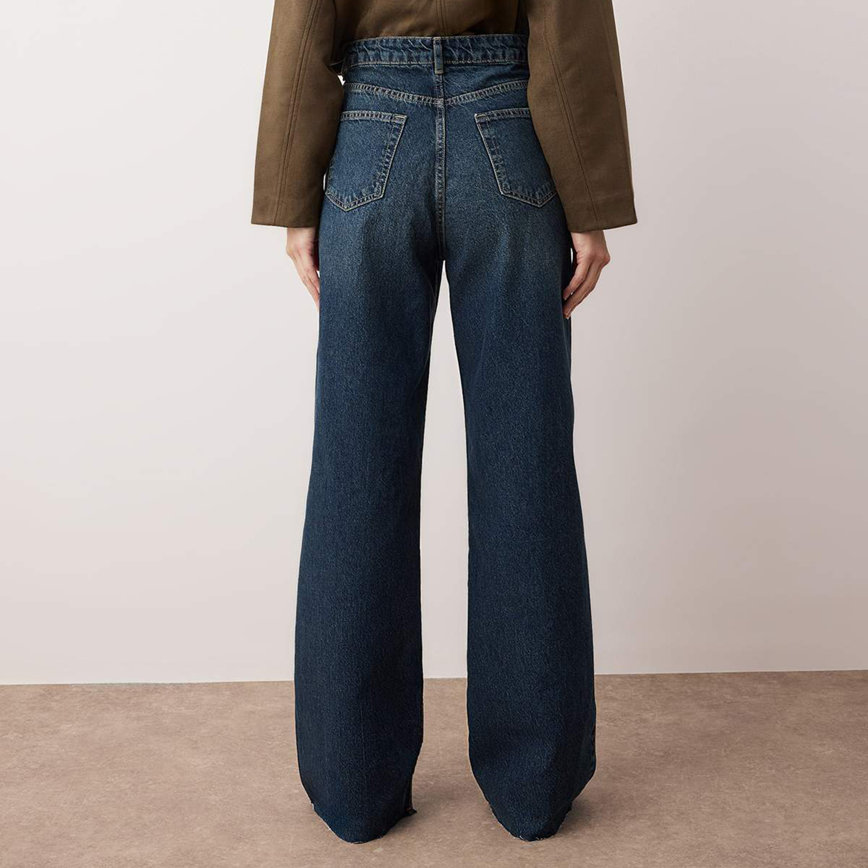 Blue Wide Leg Women's Jeans-women-clothing-jeans-image-4