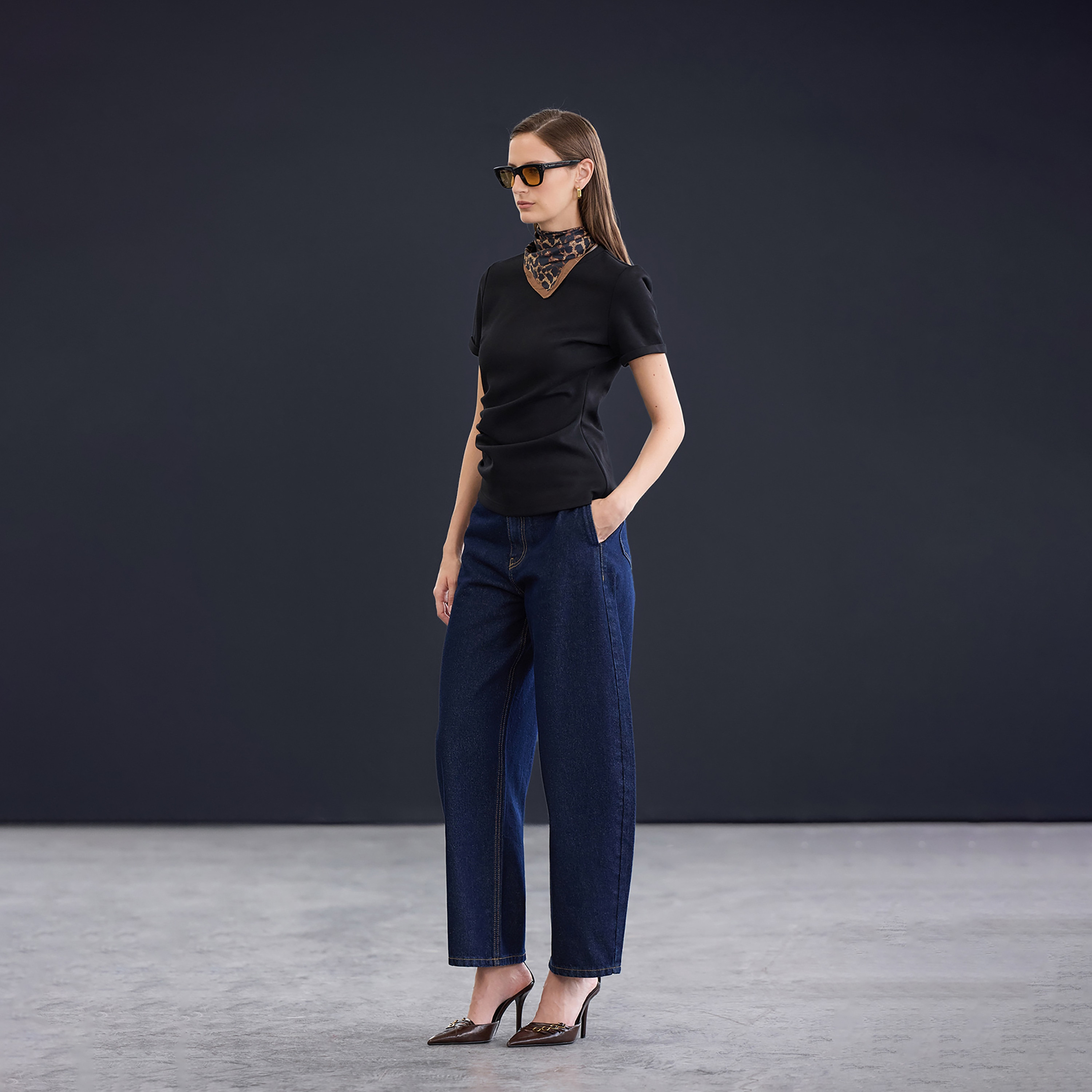 Trendyolmilla Blue Cotton Women's Barrel Leg Jeans-women-clothing-jeans-image-3